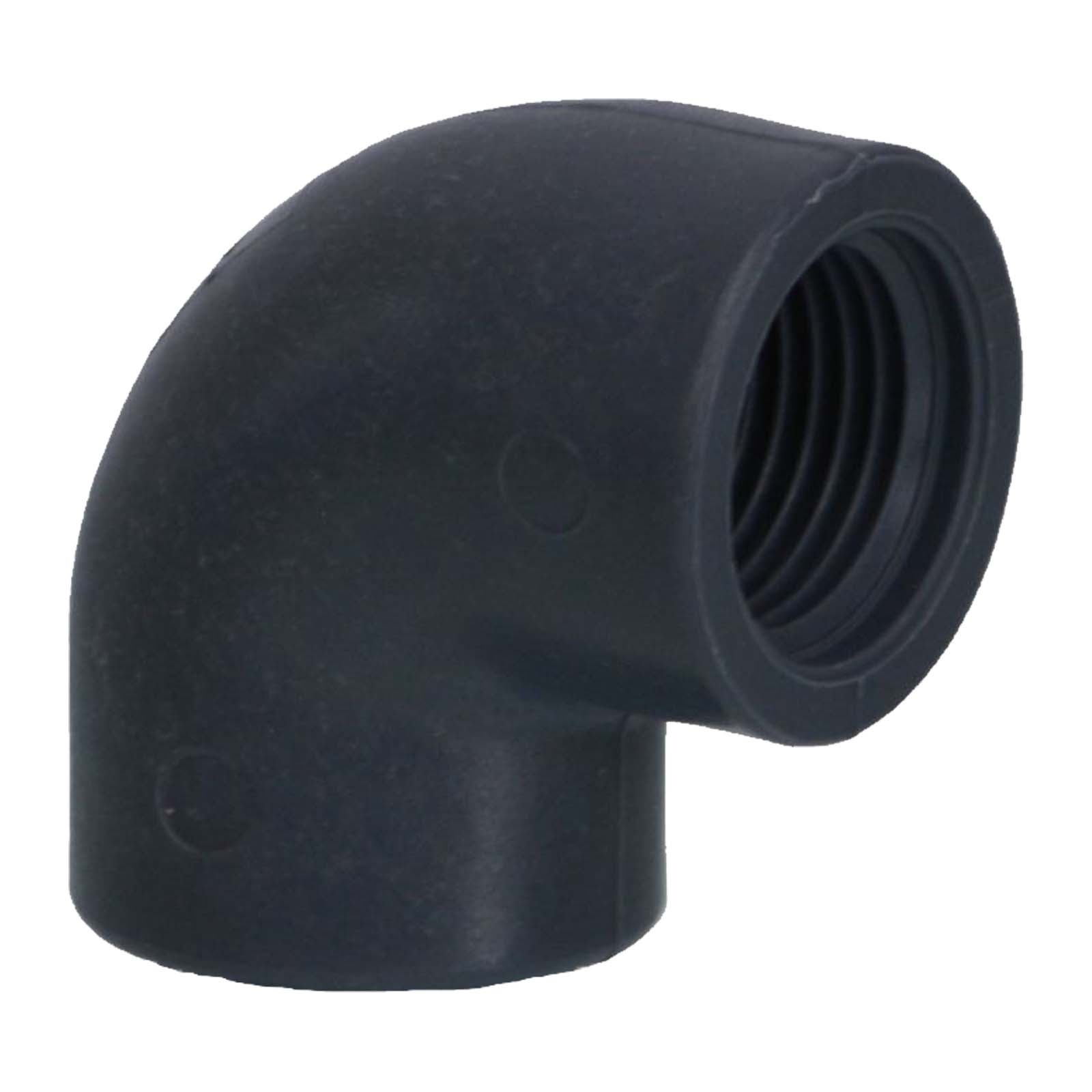 1 " PP Gewinde Fitting Winkel 90° schwarz Innen x Innengewinde IG Polypropylen - PN 10 bar