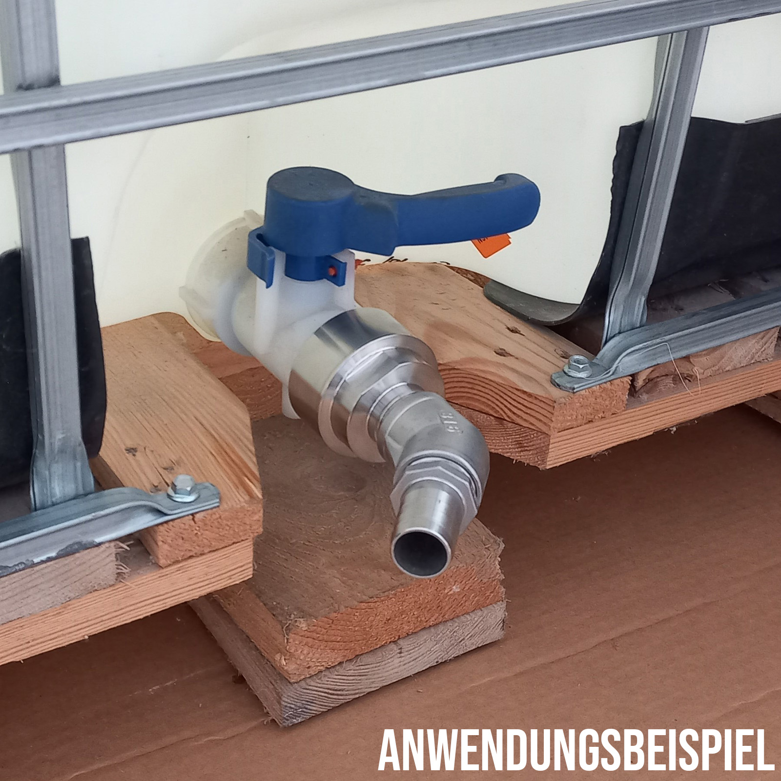 51 mm 2 " S60 x 6 IBC Container (AISI 316) 45° Winkel Anschluss Set Schlauch Tülle Stutzen - PN 16 bar