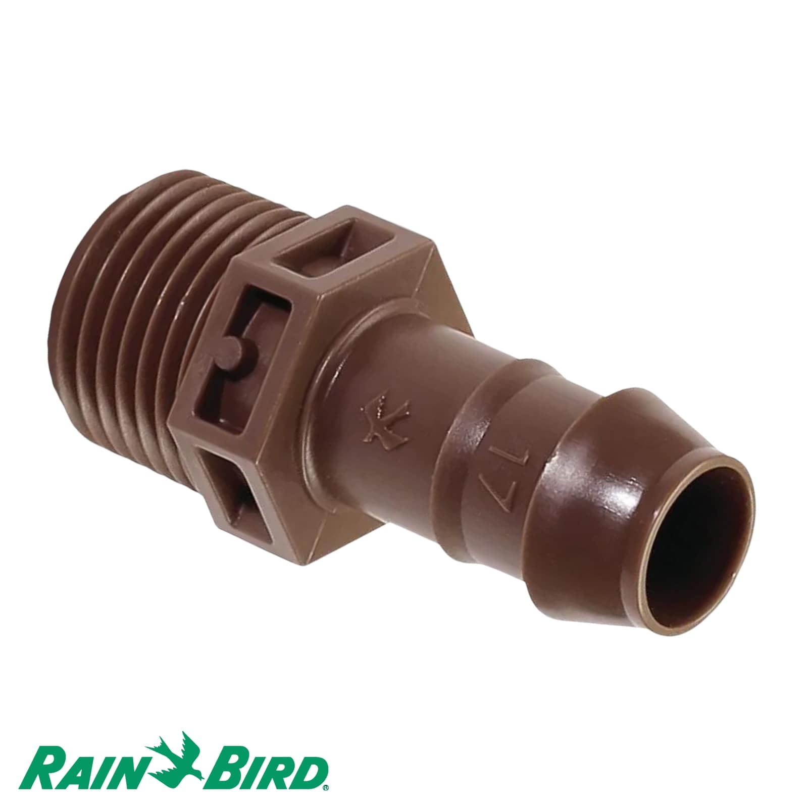 17 mm x 3/4" Rain Bird Adapter Kunststoff Tülle x Außengewinde Tropf Fitting braun Typ XFF17 - PN 3,5 bar