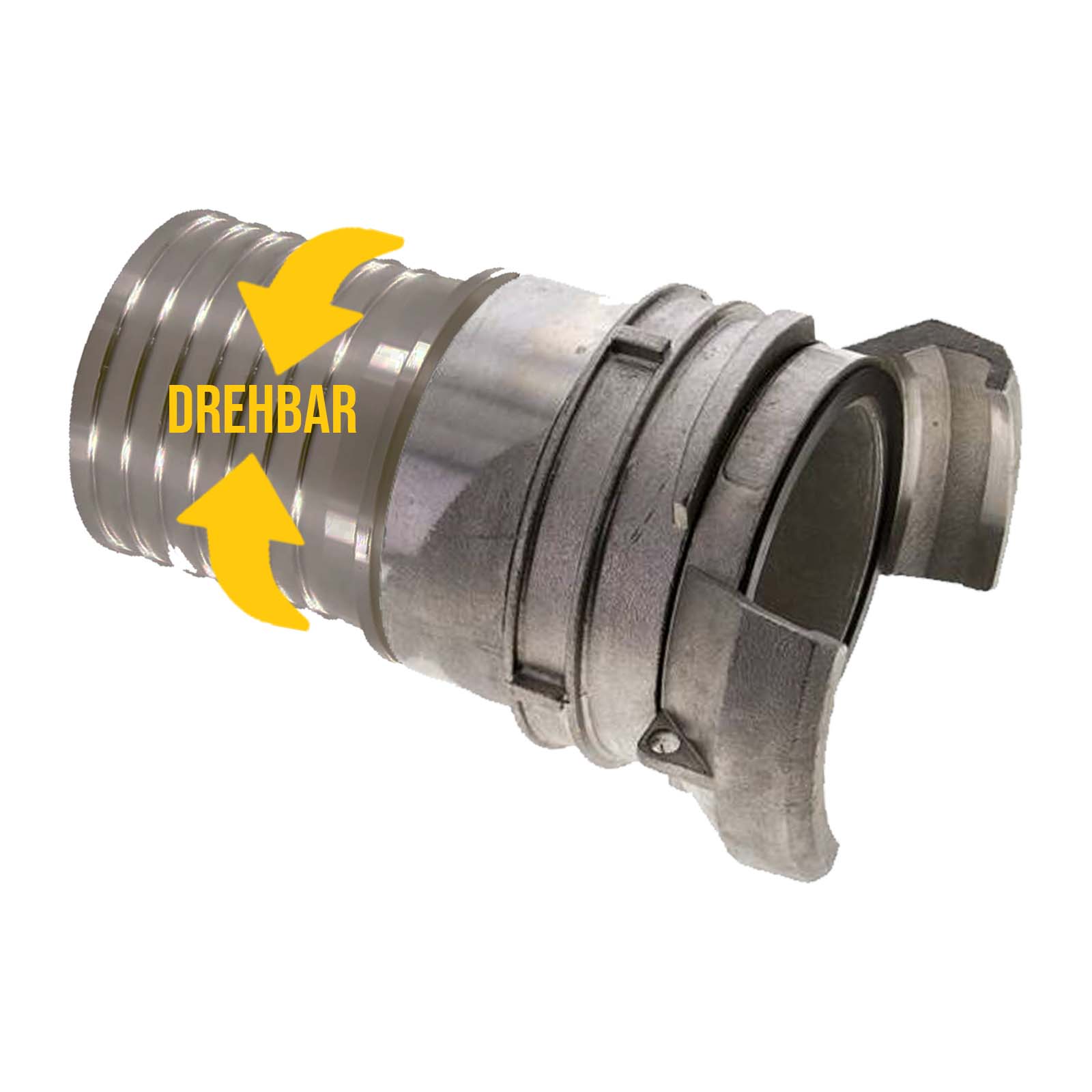 DN 100 Guillemin Kupplung Verriegelung Rillen Stutzen Tülle 110 mm drehbar Sicherungsbund Aluminium - PN 16 bar