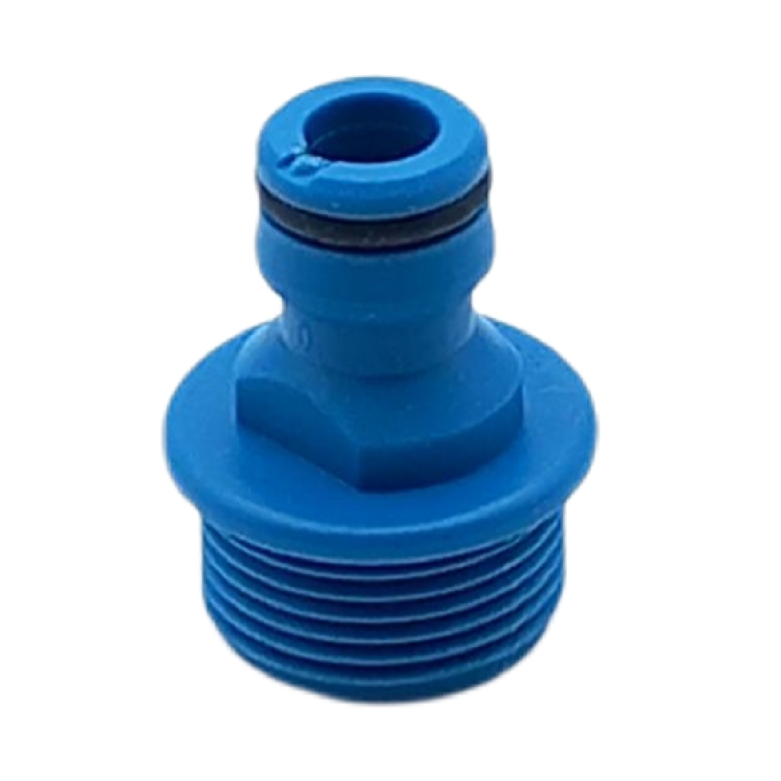 3/4" Zoll  AG Hahnanschluss Click-System Quickconnect Außengewinde Kunststoff blau - 10er Pack