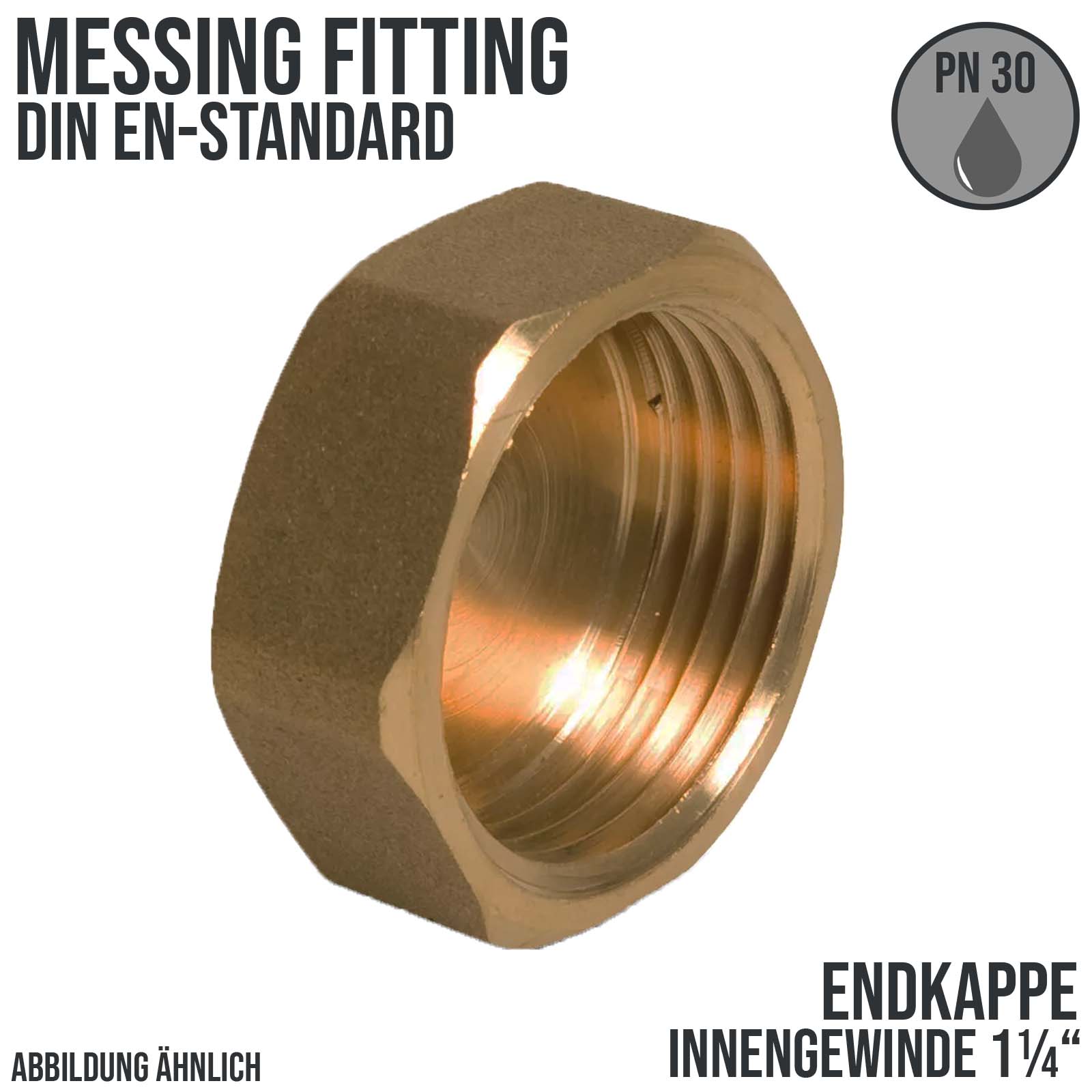 1 1/4" Endkappe Innengewinde IG Messing Fittings PN 30 bar