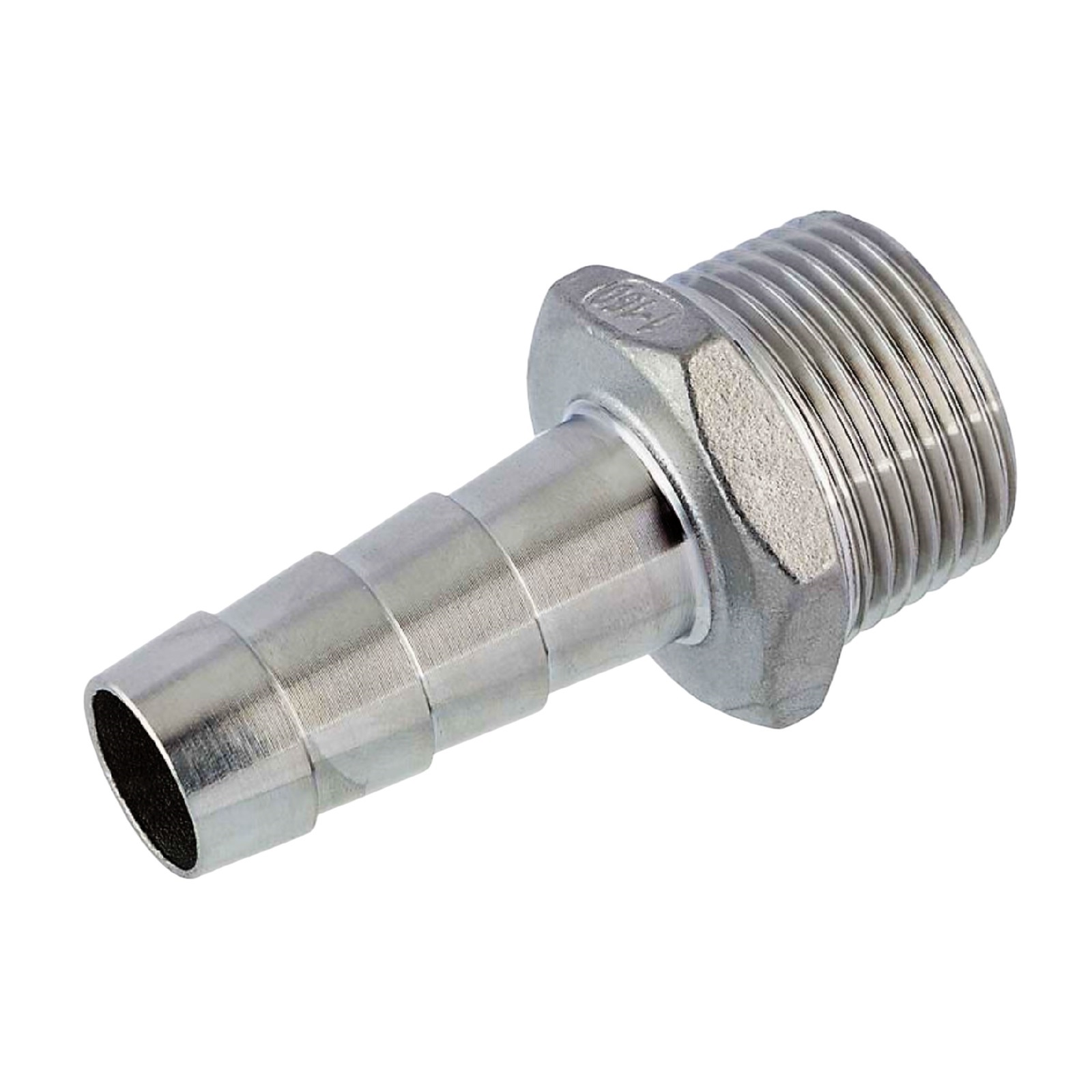 16 mm x 3/4" Zoll Schlauch Tülle Stutzen Außengewinde AG Nippel Edelstahl AISI 316 VA  Fitting - PN 20 bar