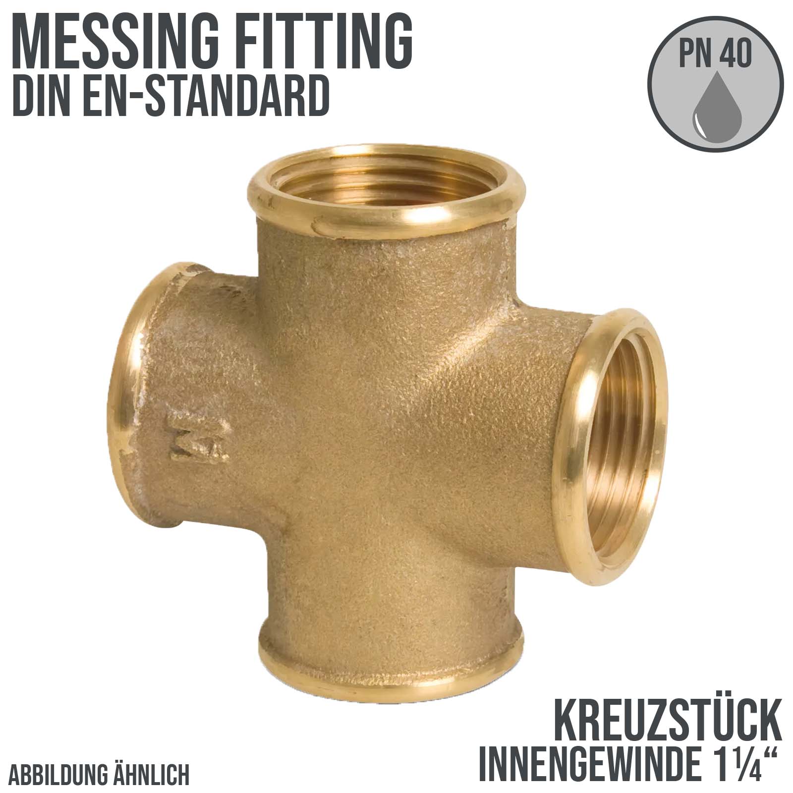 1 1/4" Kreuzstück Innengewinde IG Messing Fittings PN 30 bar