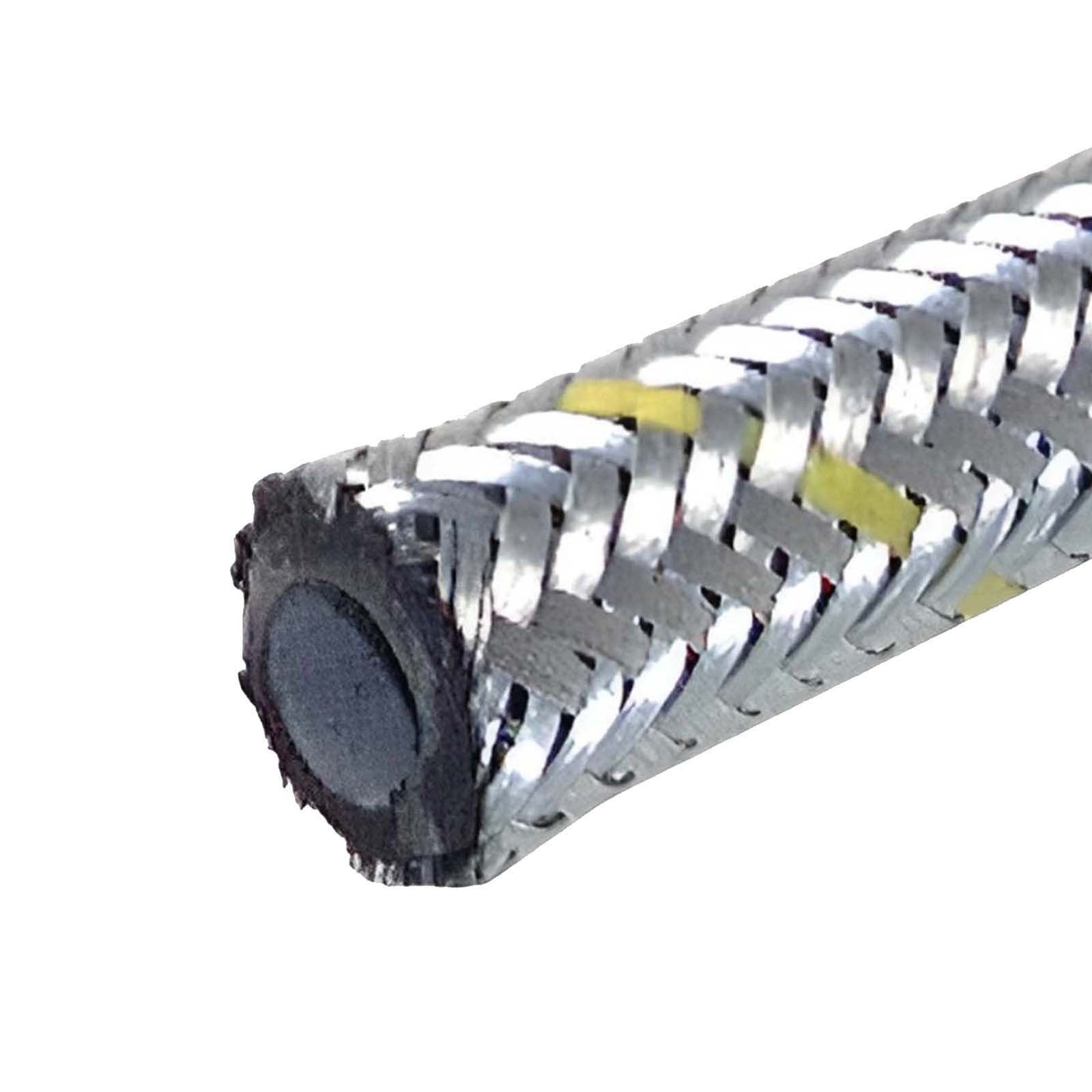 25,0 x 33,0 mm Kraftstoff Silber Benzin Öl Schlauch Stahl Draht Umflechtung NBR - PN 12 bar