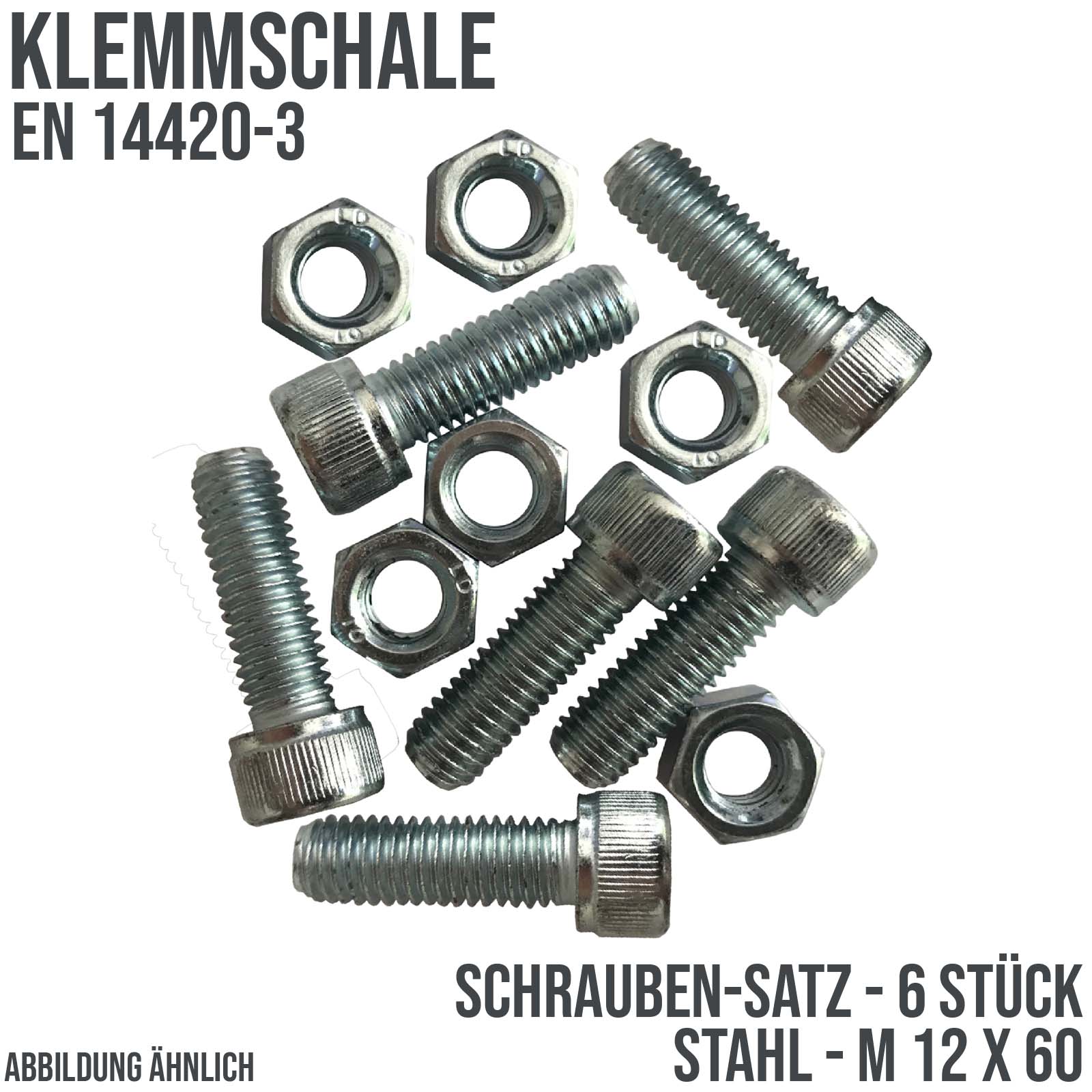 M 12 x 60 Schrauben Satz Klemmschale Stahl