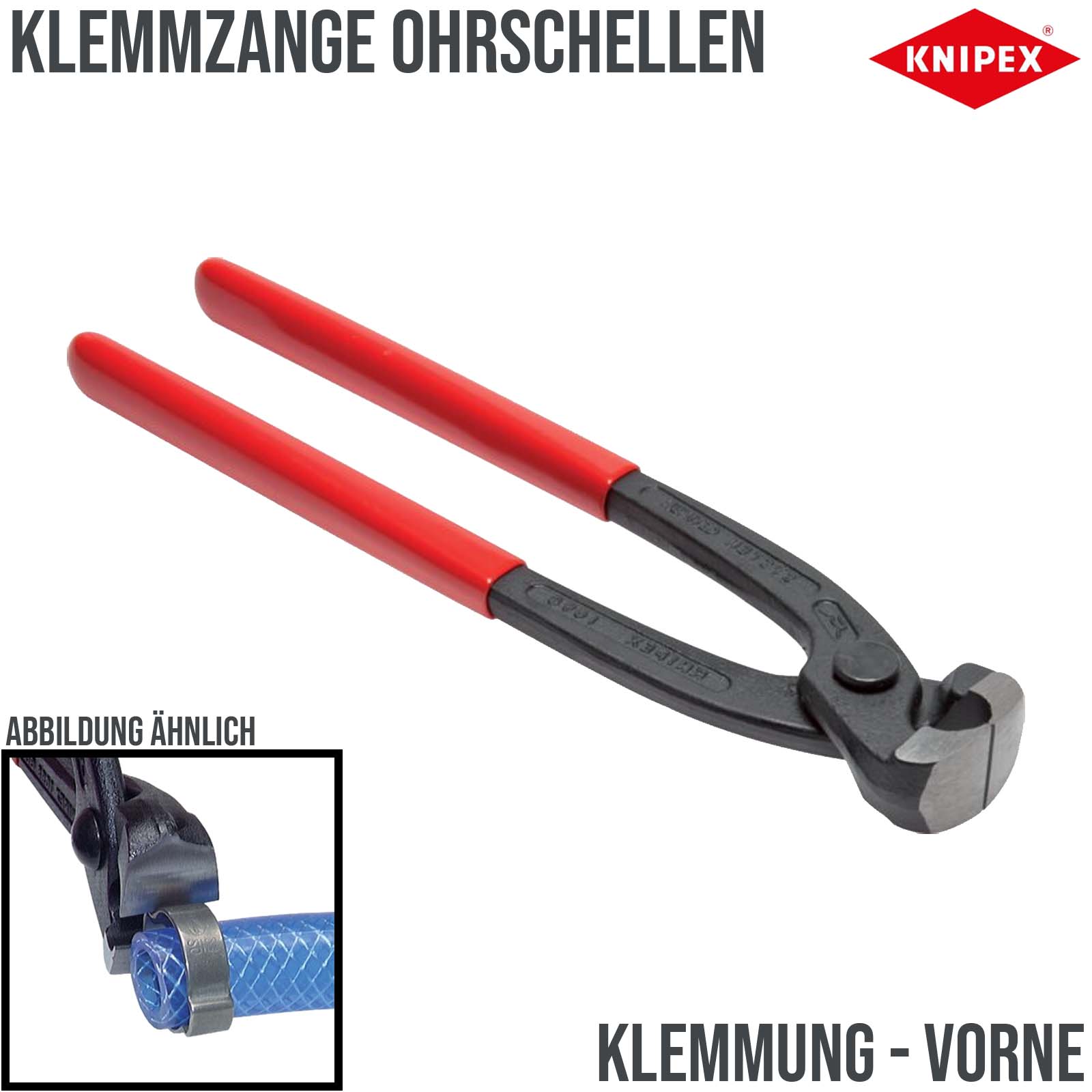 Klemmzange Ohrschellen - Klemmung vorne