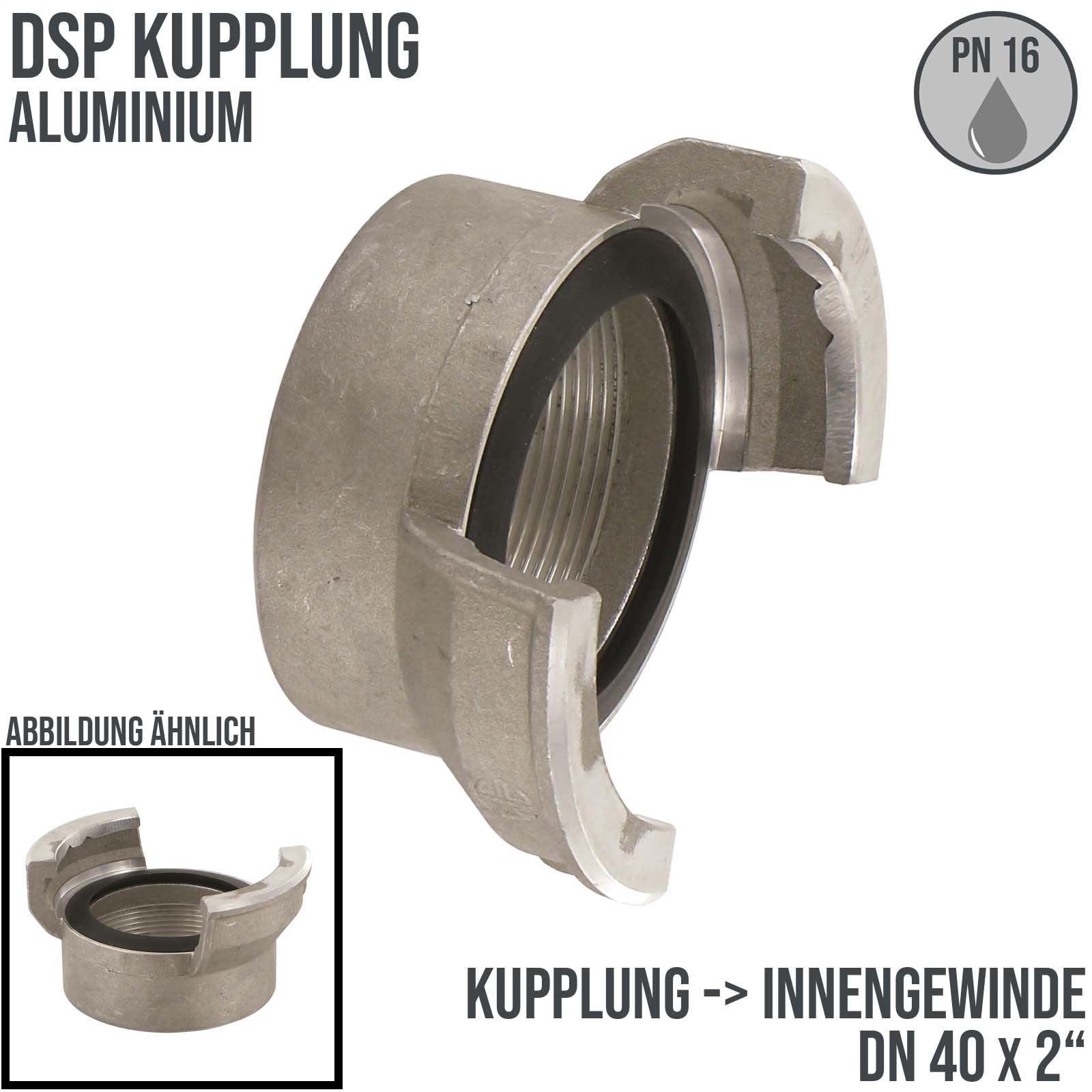 DN 40 DSP Kupplung Aluminium BSP Innengewinde IG 2" - PN 16 bar