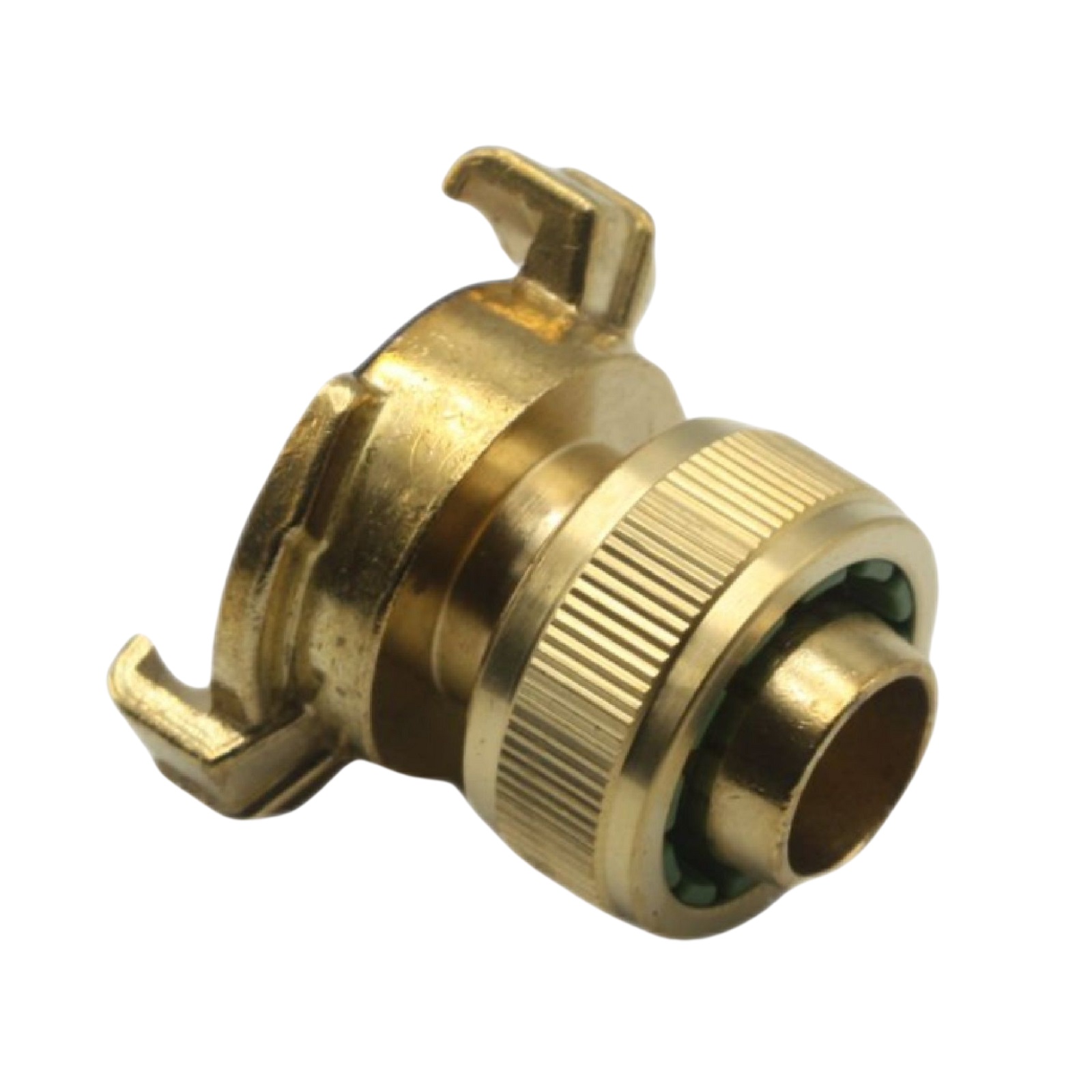 3/4" 19 mm Schlauchanschluss -> Schnellanschluss Klauen-Kuppung Übergangsstück Messing (Gardena kompatibel)