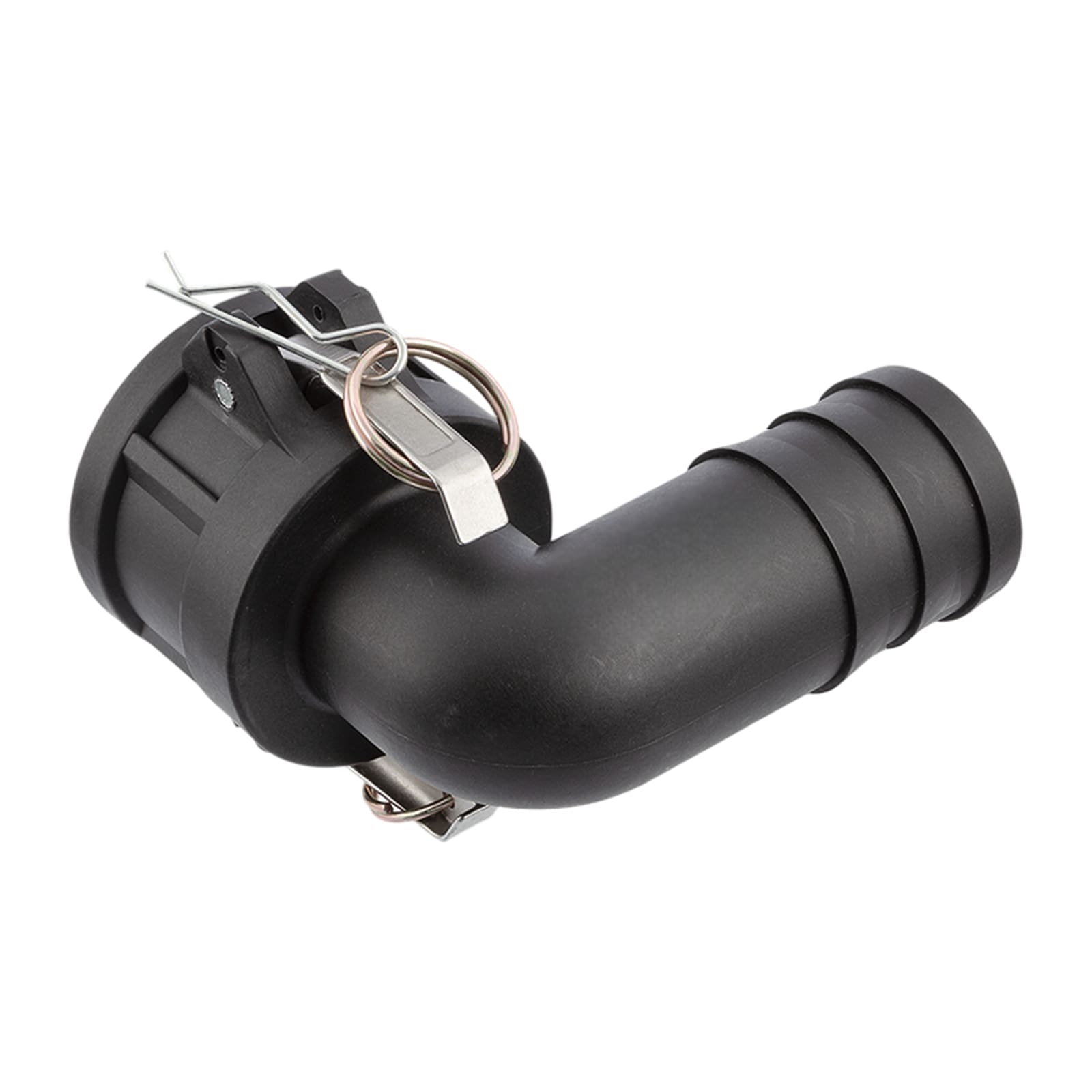 Kamlock Typ C - Winkel 90° Mutterteil (63,0 mm) Polypropylen PP -> Tülle 51 mm DN 50 - PN 6,5 bar