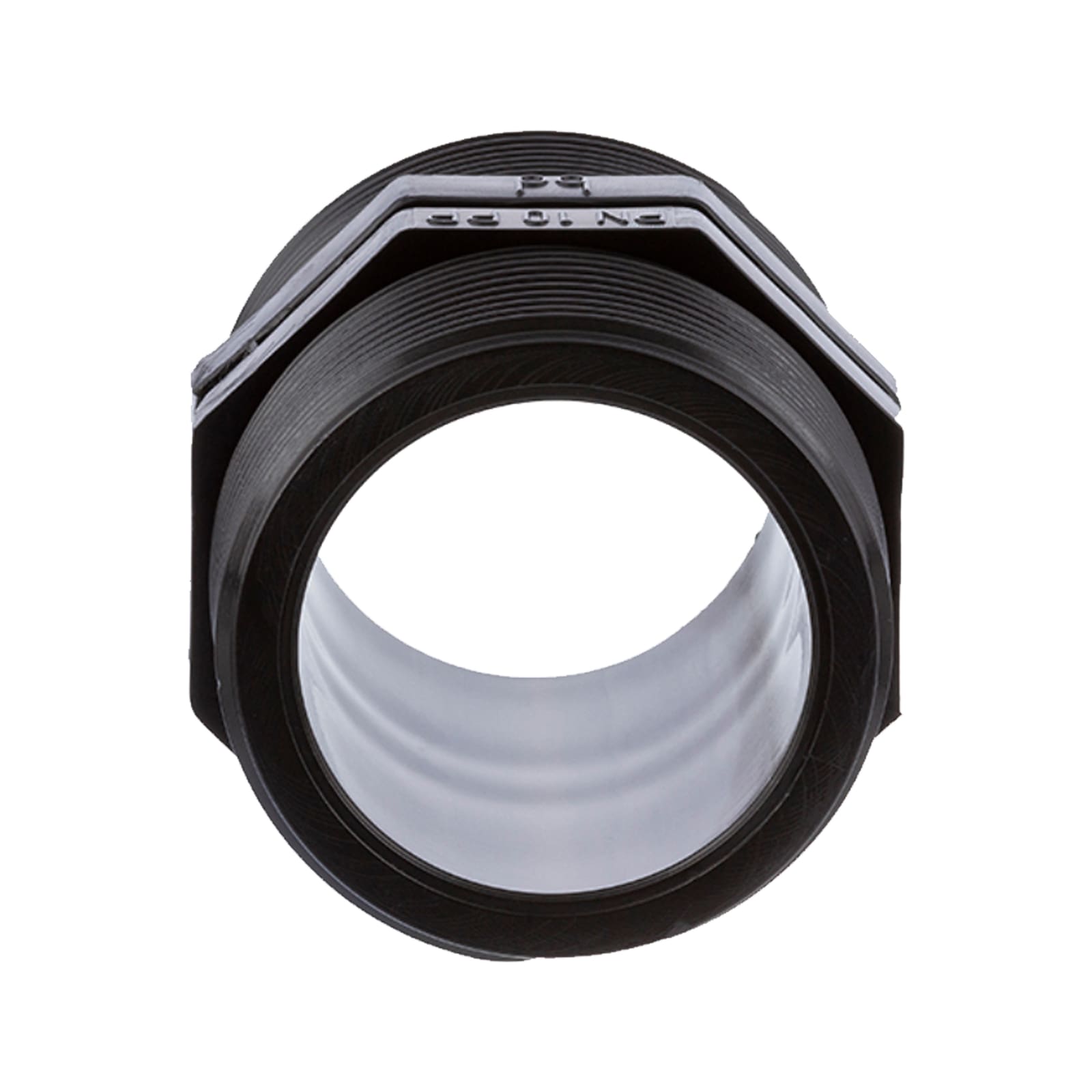 2" PP Gewinde Fitting Doppel Nippel schwarz Außengewinde AG Polypropylen - PN 10 bar