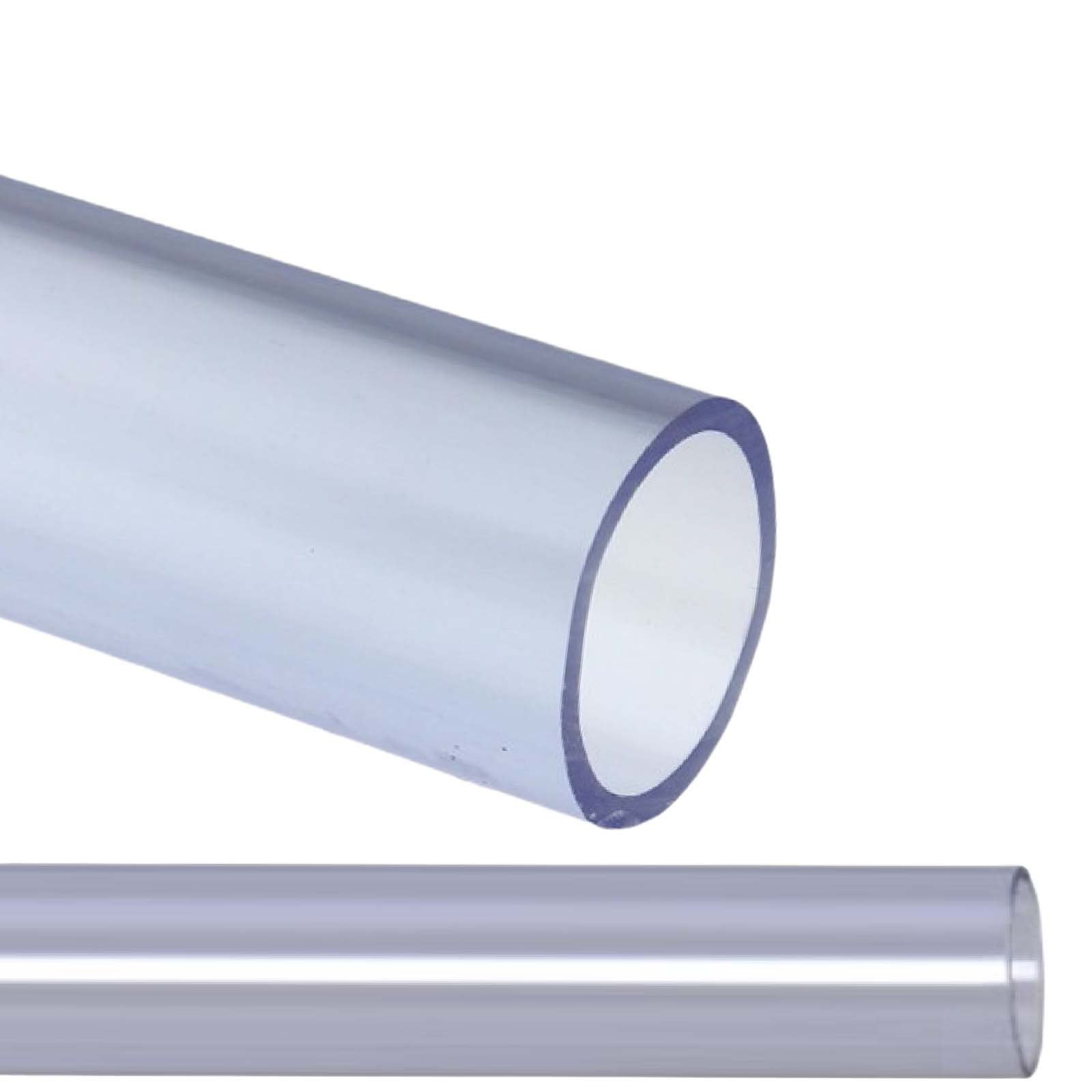 160 x 4,9 mm PVC Klebe Fitting Druck Kunststoff Rohr transparent durchsichtig - 1 m Länge - PN 6 bar