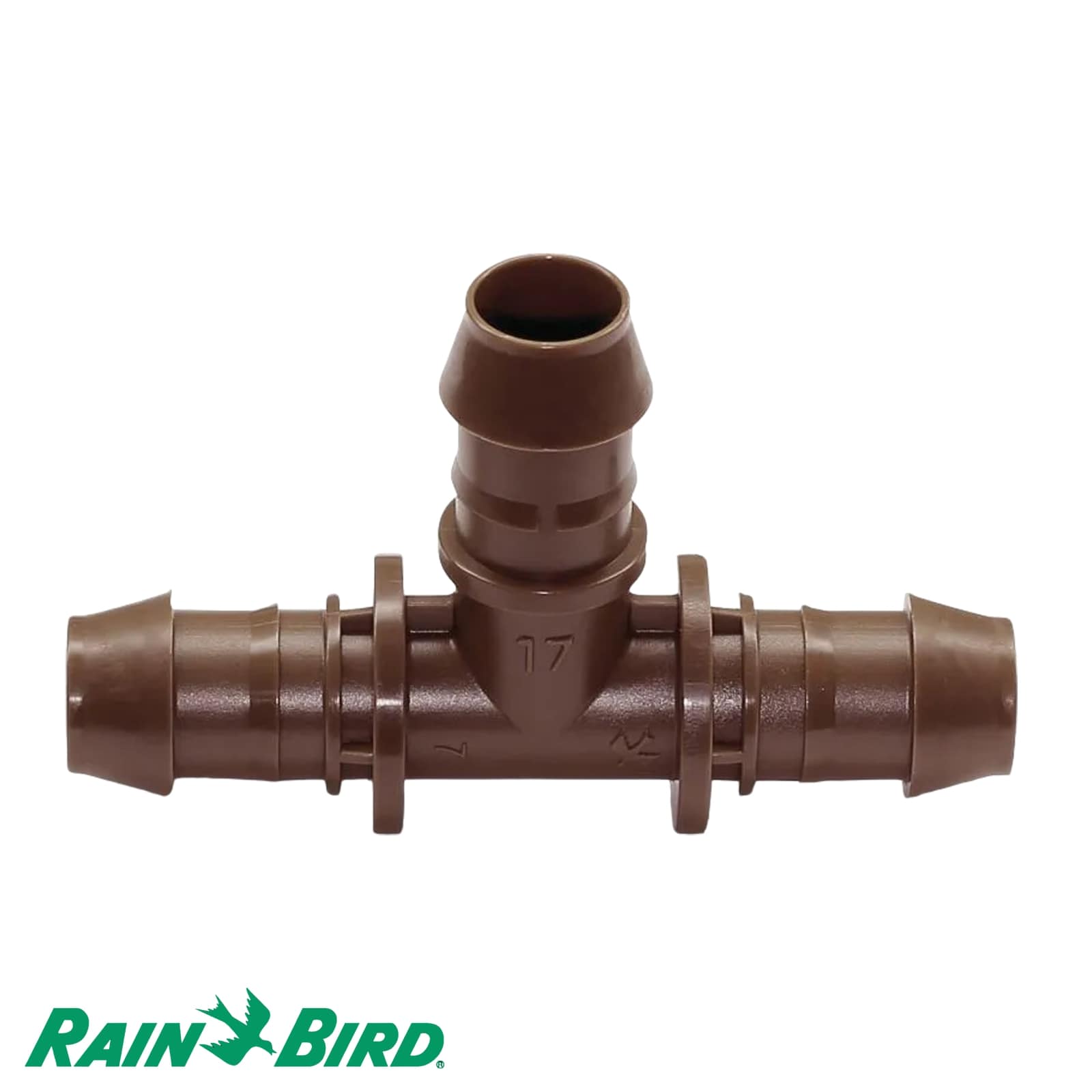 17 mm x 1/2" Rain Bird T-Stück 90° Kunststoff Tülle x Außengewinde x Tülle Tropf Fitting braun Typ XFF17 - PN 3,5 bar