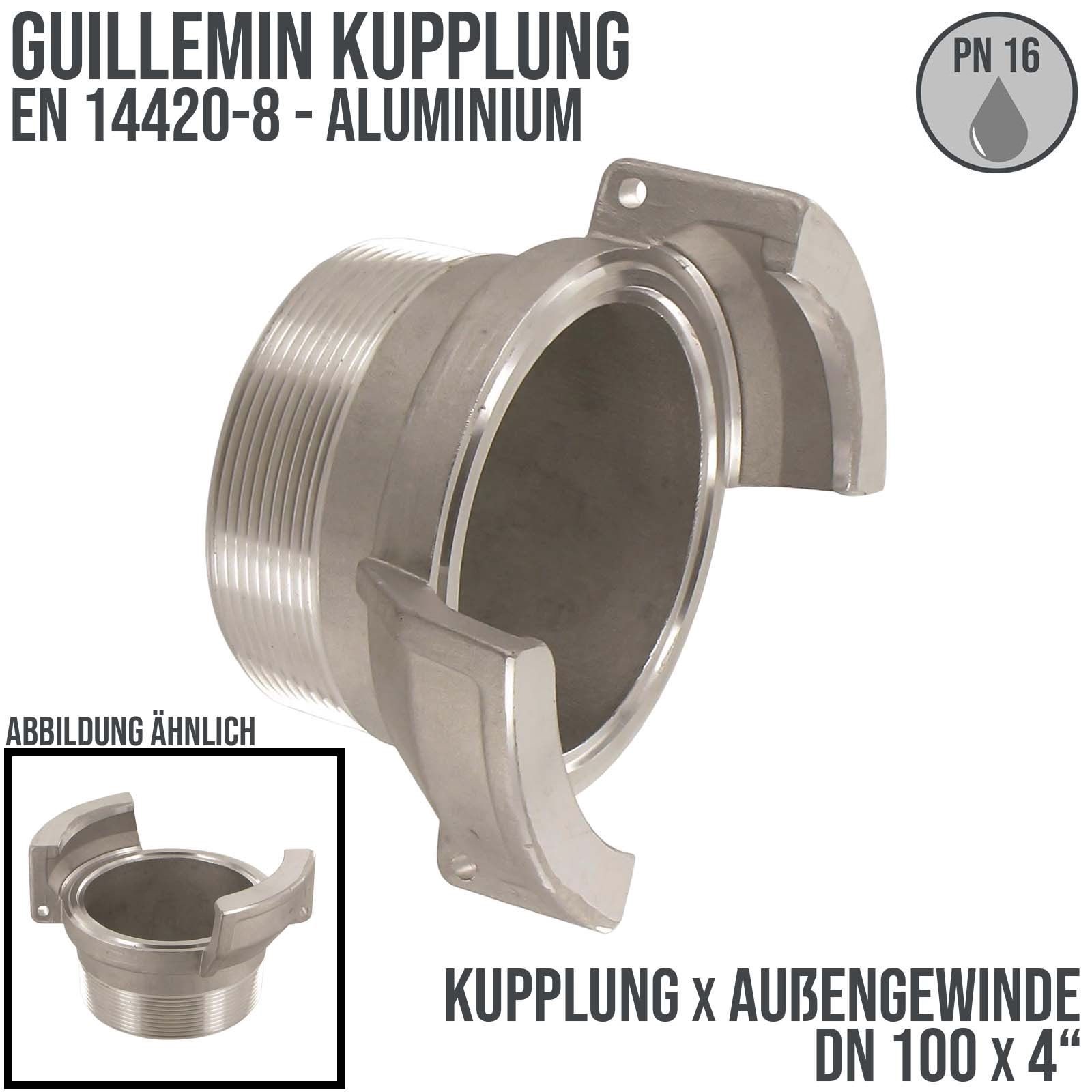 DN 100 Guillemin Kupplung BSPP Außengewinde AG 4" Aluminium - PN 16 bar