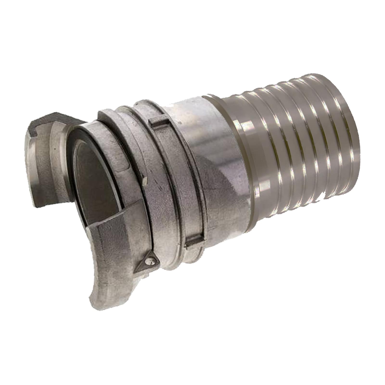 DN 100 Guillemin Kupplung Verriegelung Rillen Stutzen Tülle 110 mm drehbar Sicherungsbund Aluminium - PN 16 bar