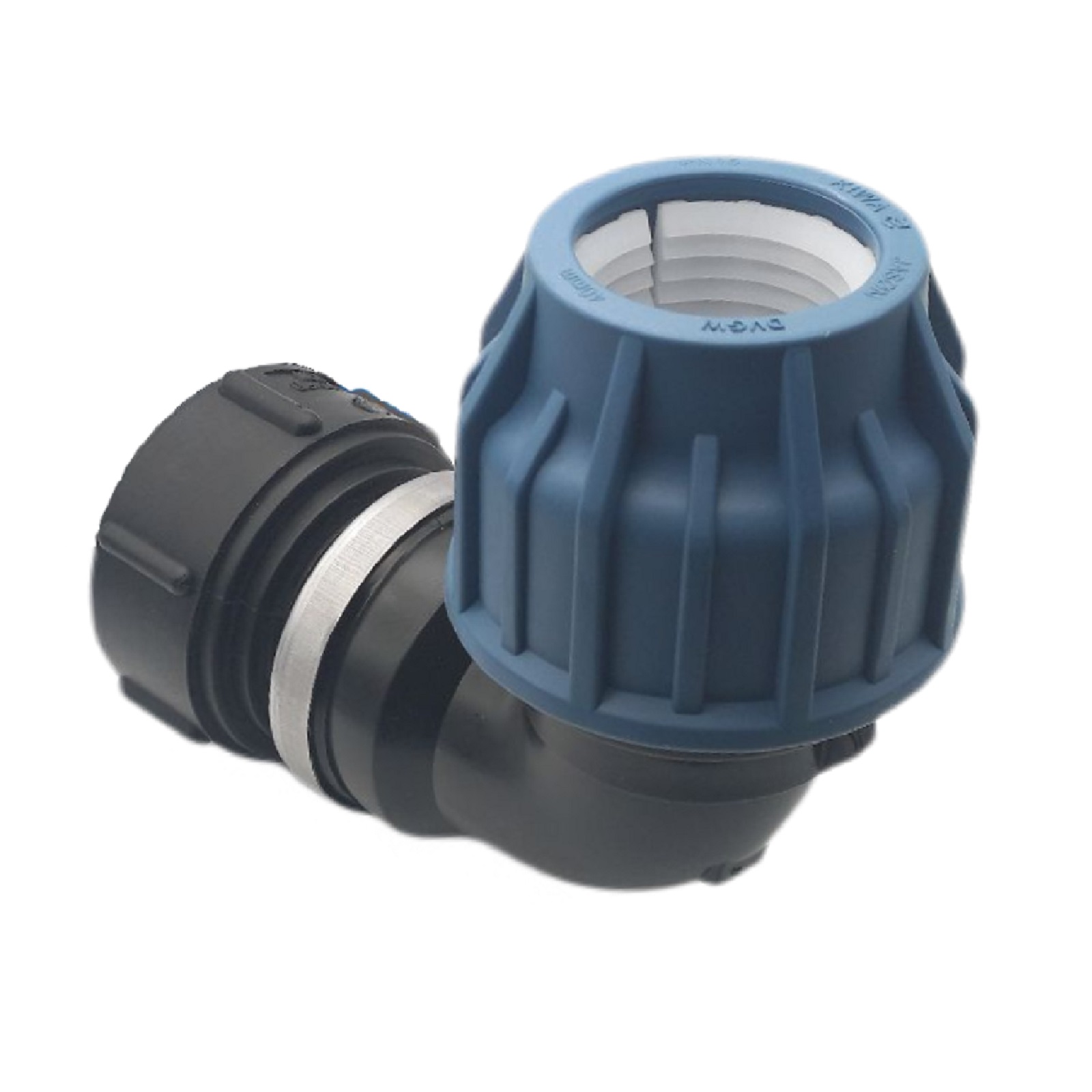 IBC Container Anschluss Adapter Set S60 x 6 -> 63 mm PE/PP Winkel 90°