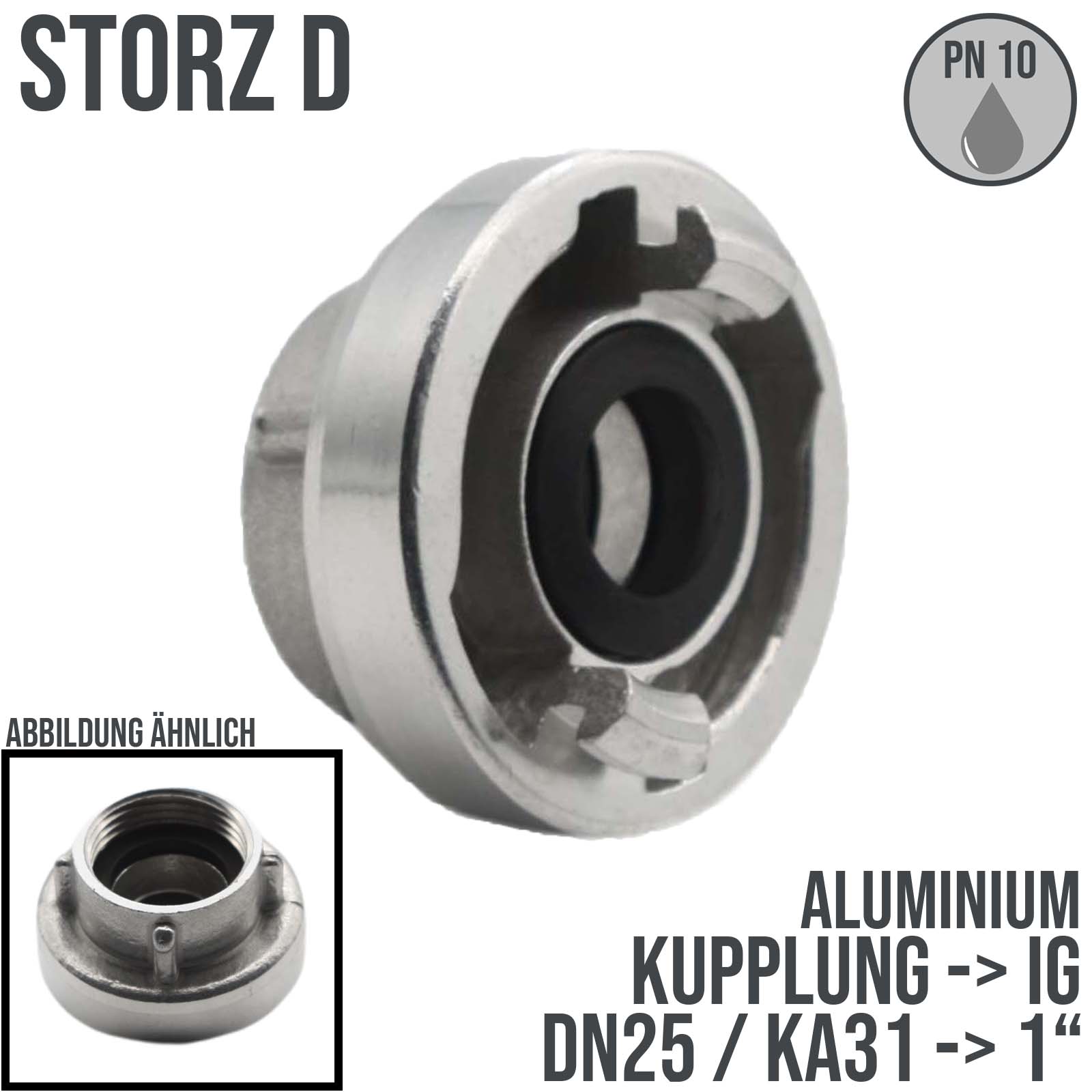 STORZ D DN25 KA31 Kupplung Innengewinde IG 1" Saug Bau Feuerwehr Schlauch PN 16 bar