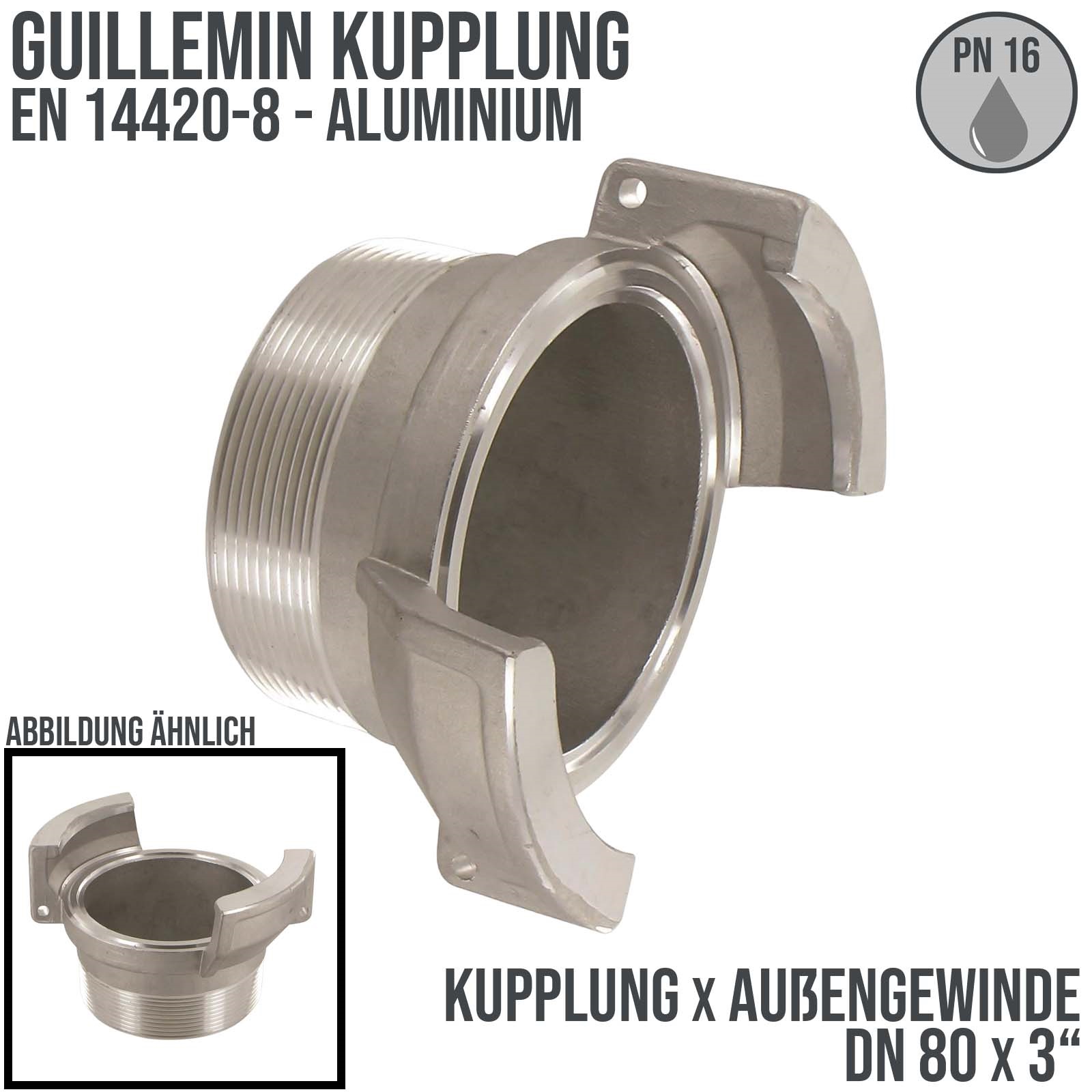 DN 80 Guillemin Kupplung BSPP Außengewinde AG 3" Aluminium - PN 16 bar