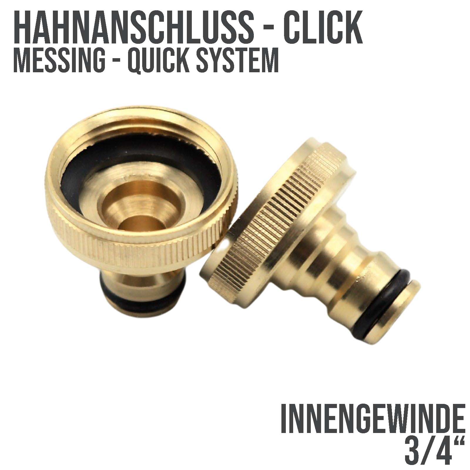 3/4" Hahnanschluss Click-System Quick Connect Innengewinde Messing (Gardena kompatibel)