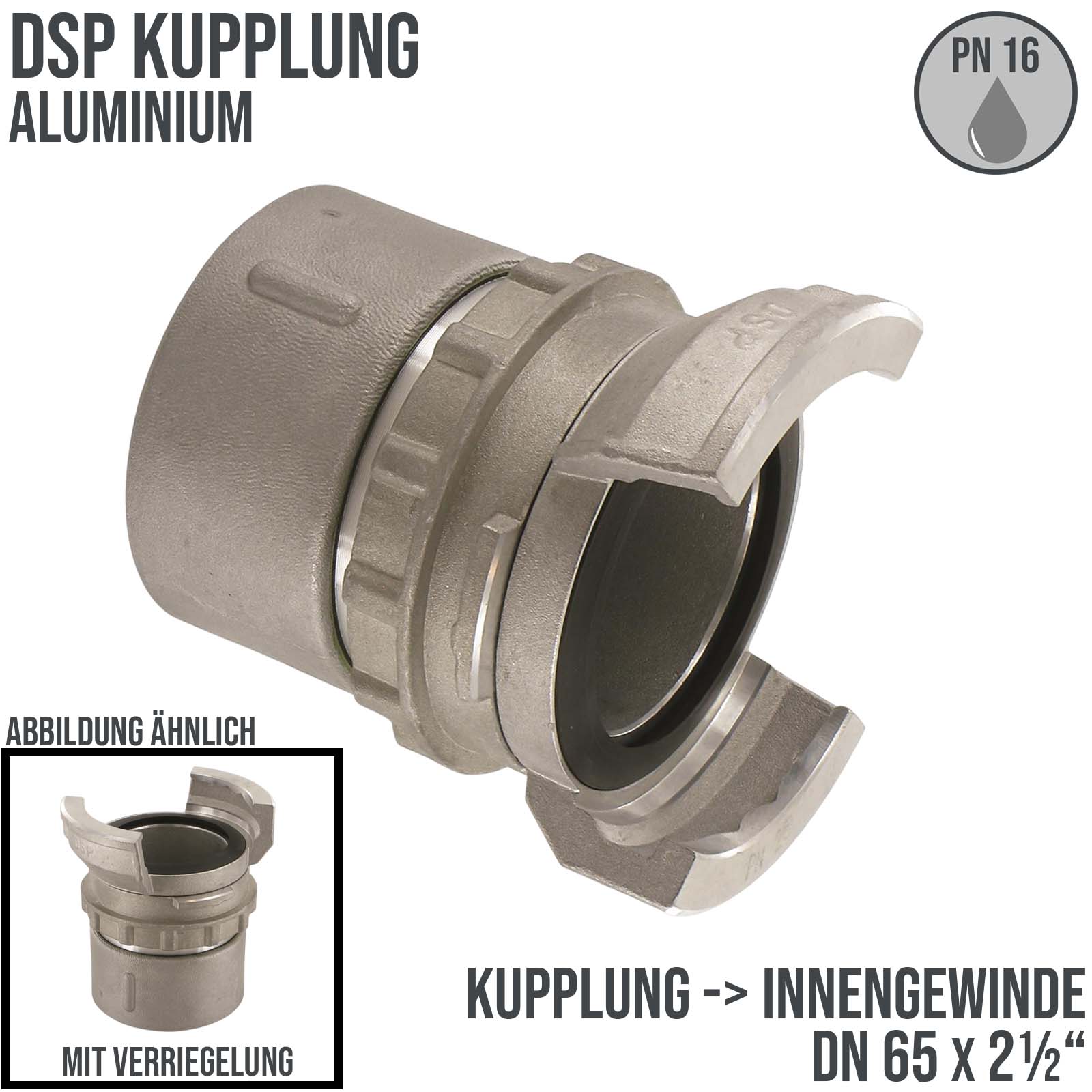 DN 65 DSP Kupplung Aluminium BSP Innengewinde IG 2 1/2" Verriegelung - PN 16 bar