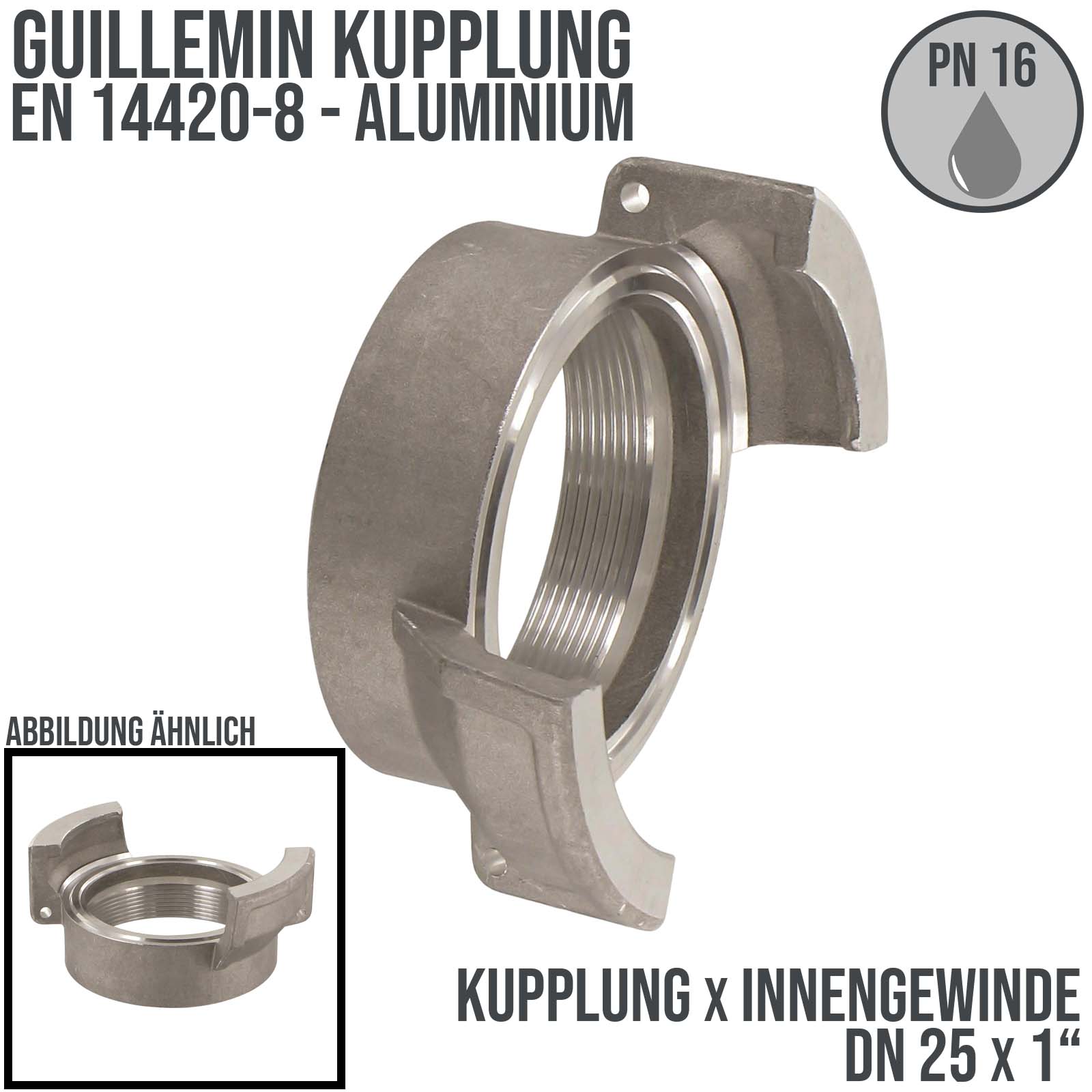 DN 25 Guillemin Kupplung BSPP Innengewinde IG 1" Aluminium - PN 16 bar