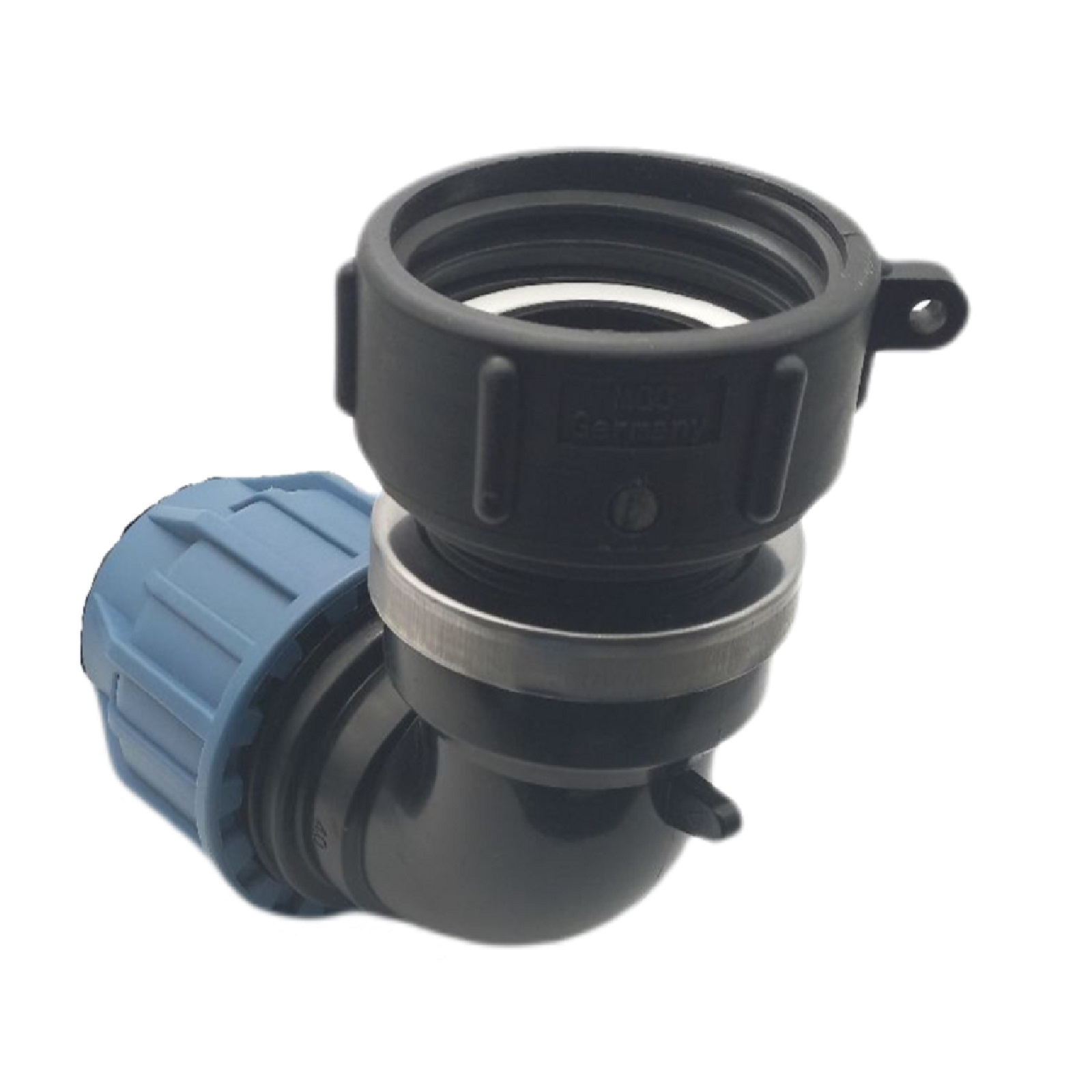 IBC Container Anschluss Adapter Set S60 x 6 -> 63 mm PE/PP Winkel 90°