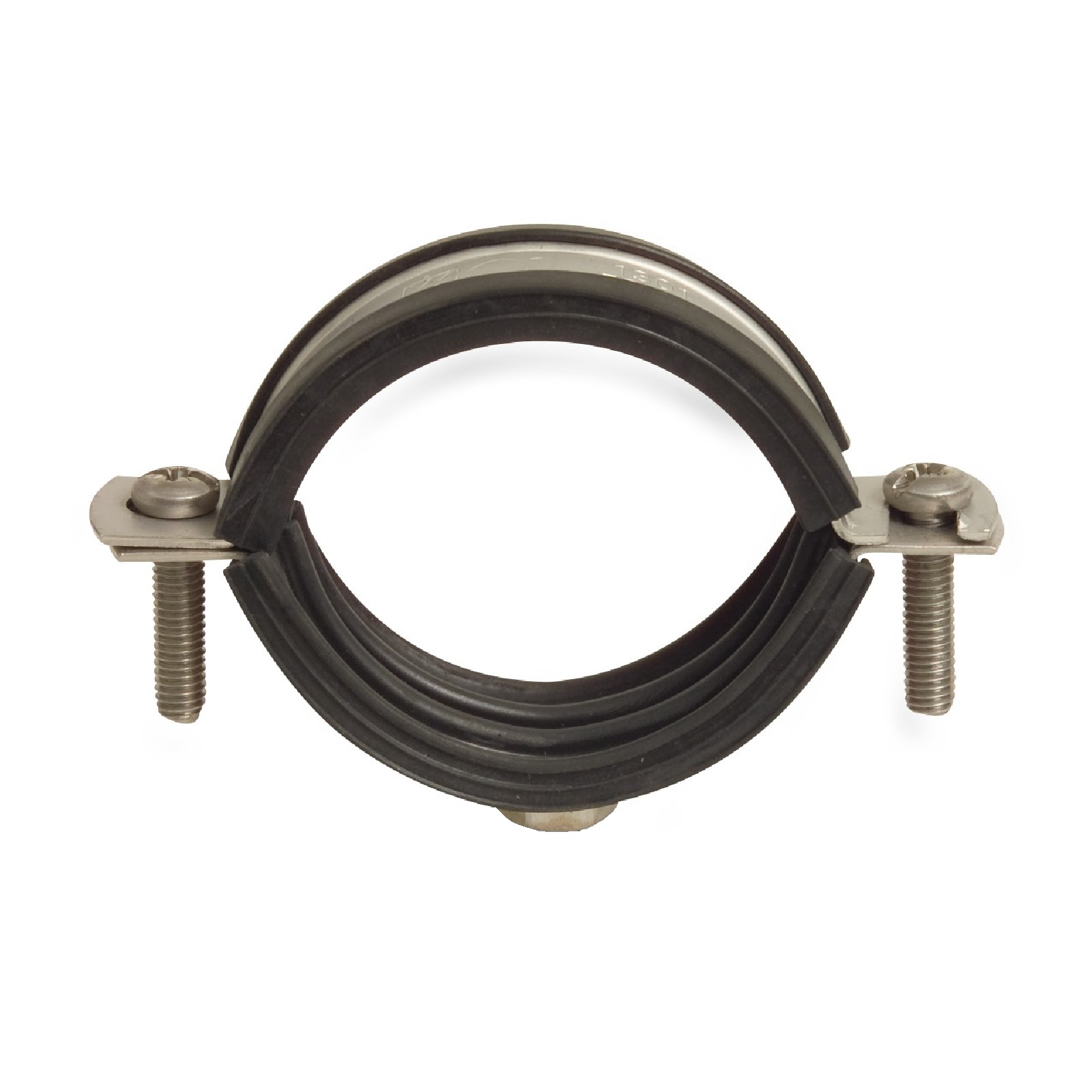 198 - 207mm Rohr Schraub Schelle Klemme mit Gummieinlage M8 M10 2-teilig Edeltahl AISI 316 DIN 4109