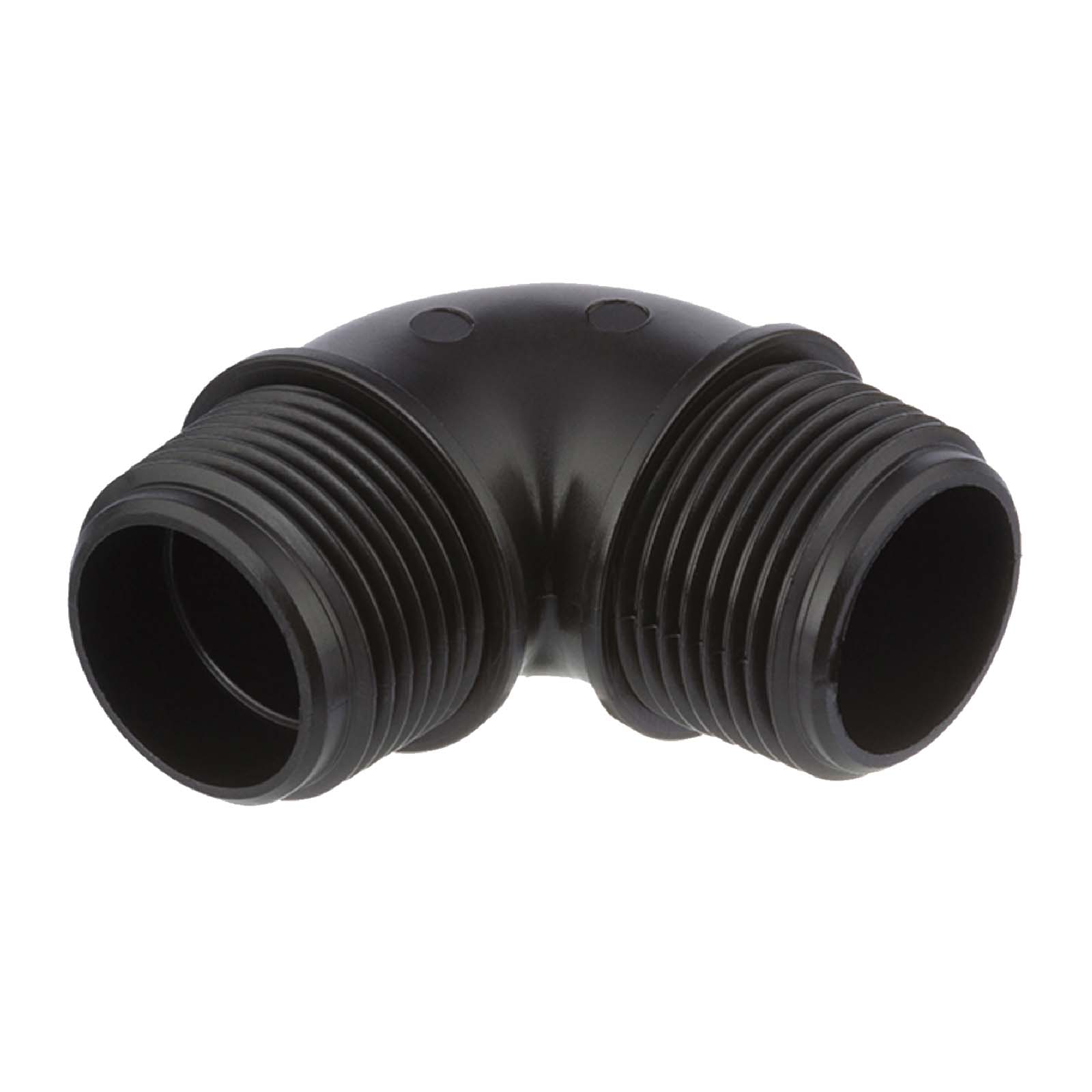 1 1/2 " PP Gewinde Fitting Winkel 90° schwarz Außen x Außengewinde IG Polypropylen - PN 10 bar