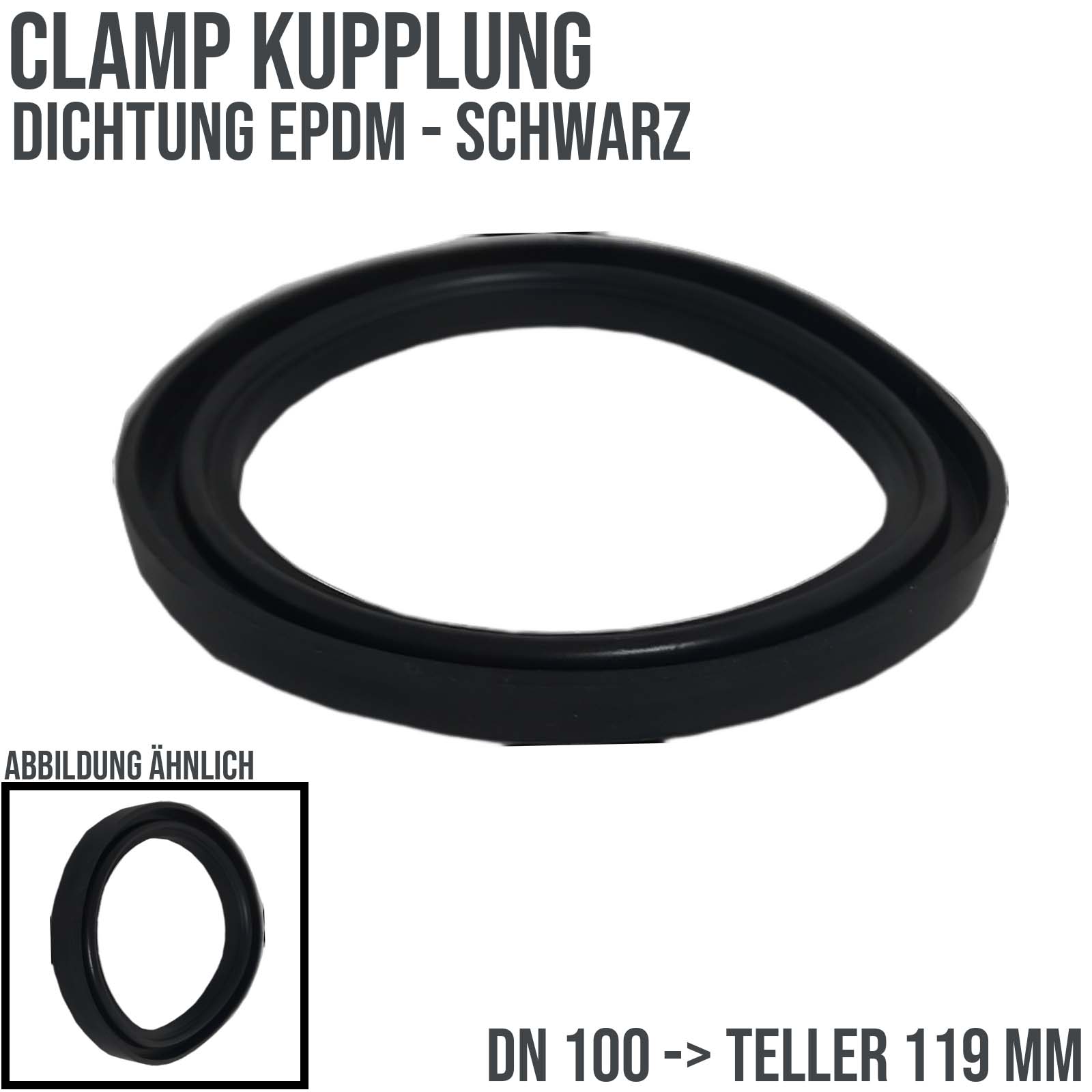 DN 100 CLAMP Kupplung 119 mm Dichtung EPDM FDA - schwarz