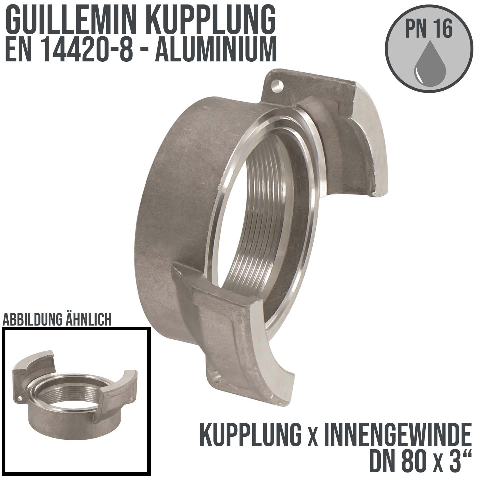 DN 80 Guillemin Kupplung BSPP Innengewinde IG 3" Aluminium - PN 16 bar