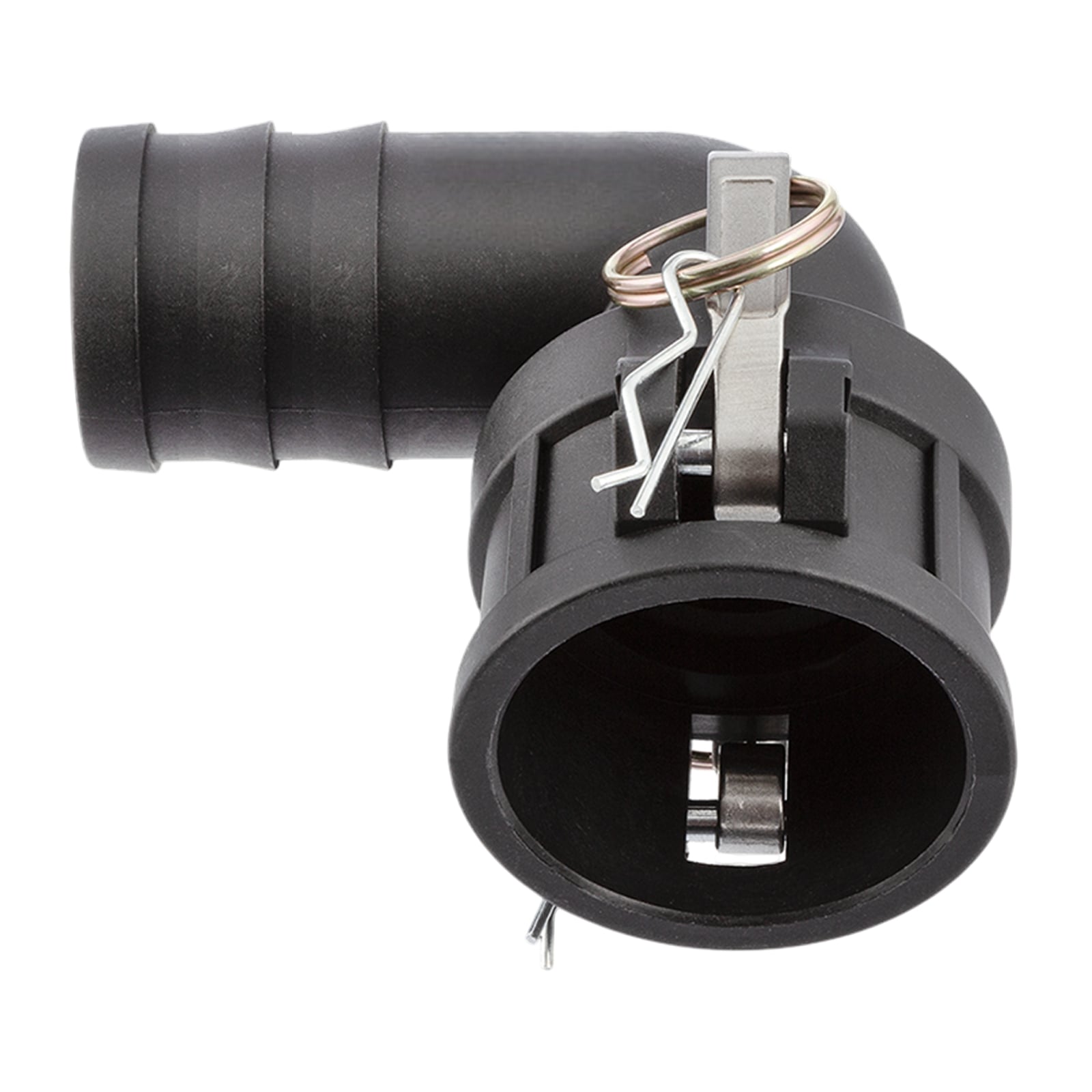 Kamlock Typ C - Winkel 90° Mutterteil (63,0 mm) Polypropylen PP -> Tülle 51 mm DN 50 - PN 6,5 bar