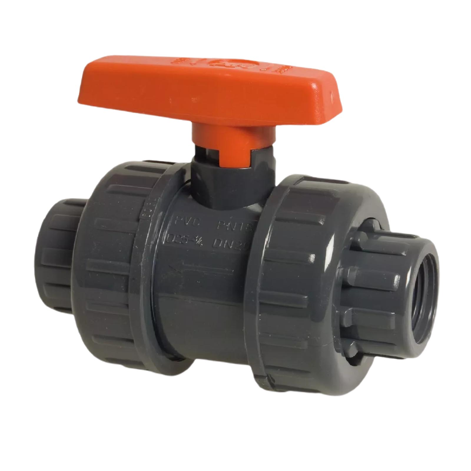 3" PVC Kugel Absperr Hahn Ventill beitseitiges Innengewinde PN 10 bar - roter Griff