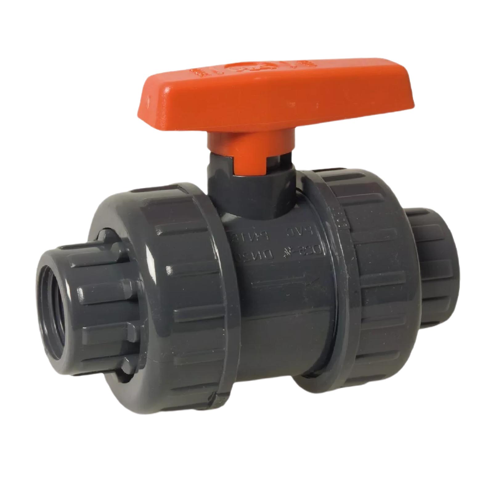 3" PVC Kugel Absperr Hahn Ventill beitseitiges Innengewinde PN 10 bar - roter Griff