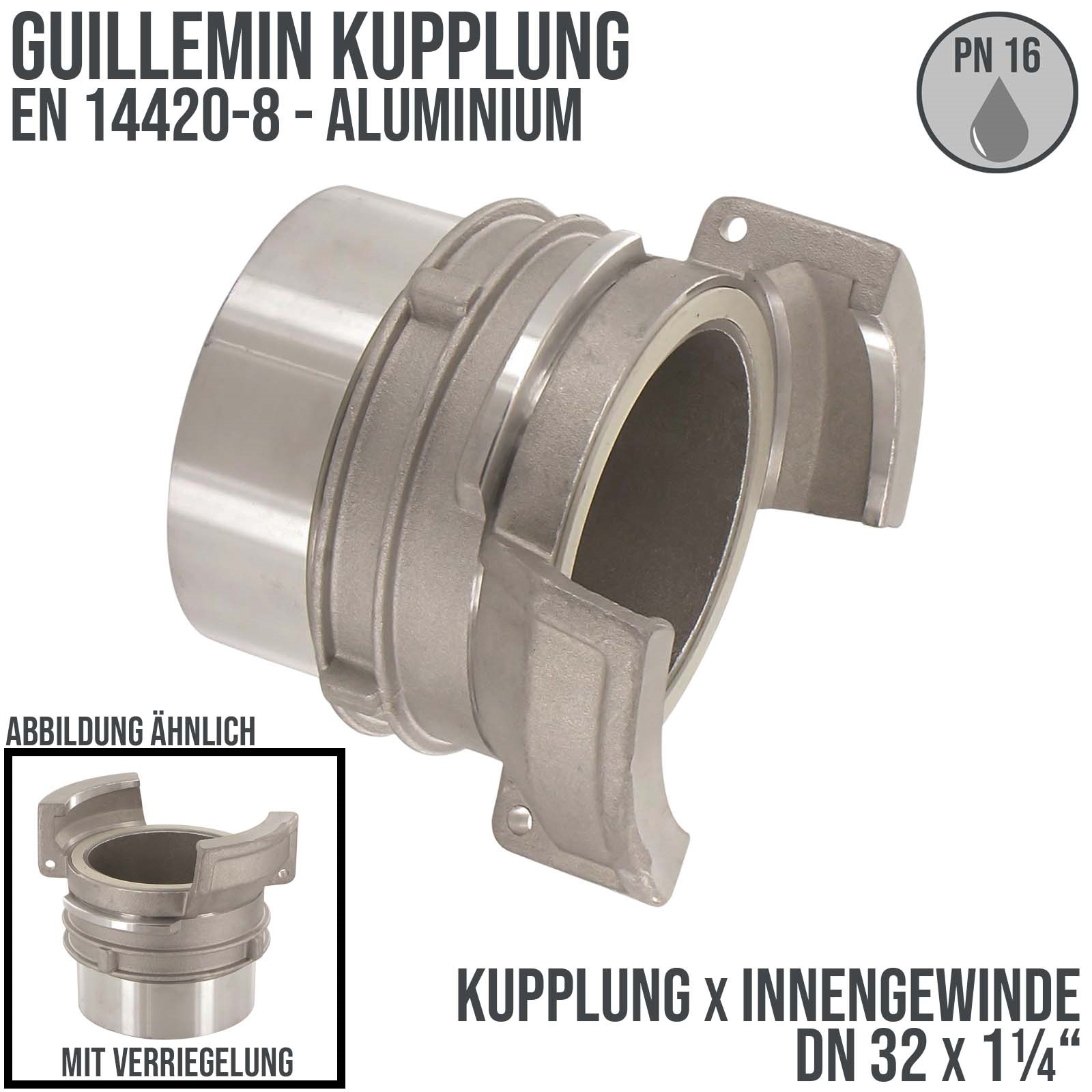 DN 32 Guillemin Kupplung Verriegelung BSPP Innengewinde IG 1 1/4" Aluminium - PN 16 bar