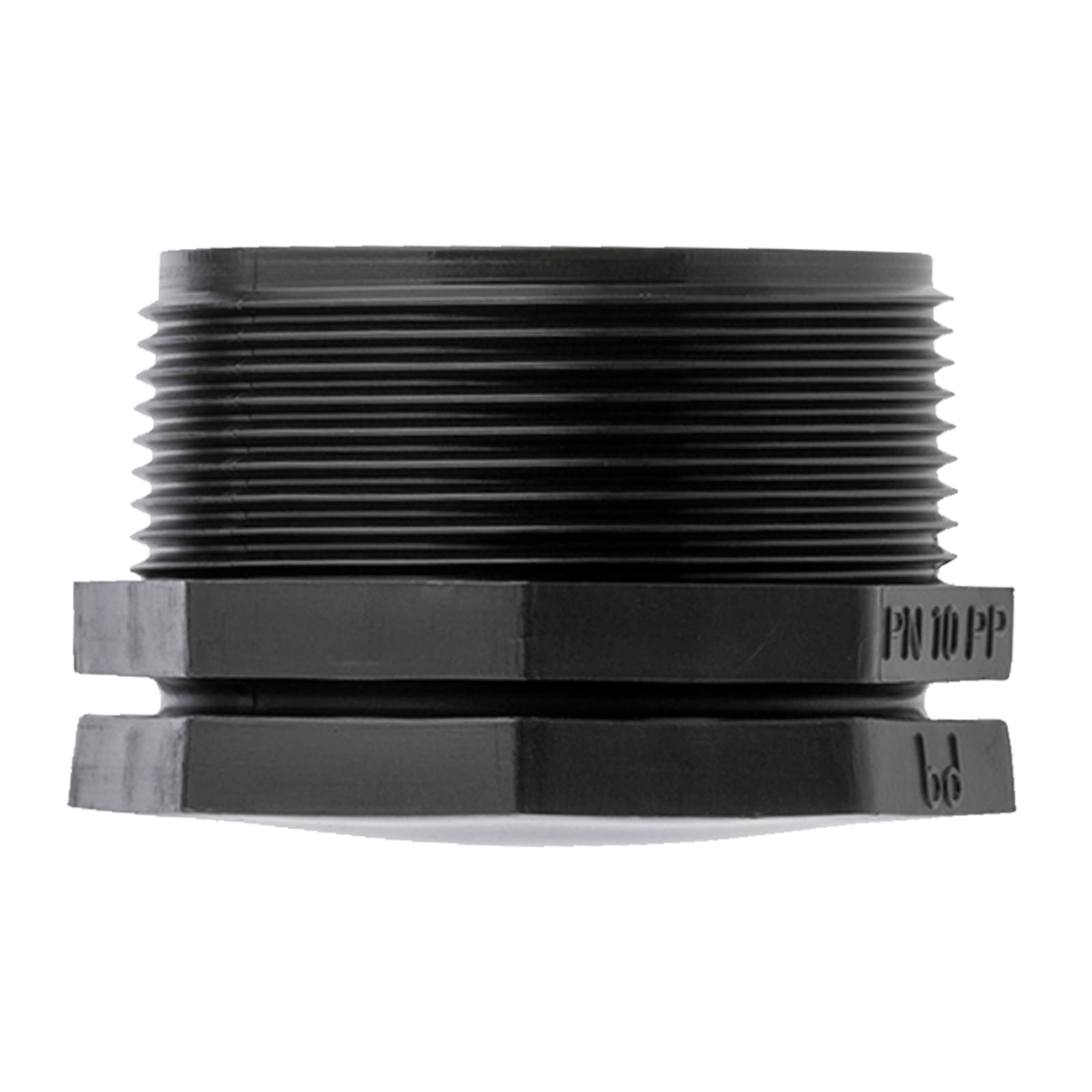 2" PP Gewinde Fitting End Stopen schwarz Außengewinde IG Polypropylen - PN 10 bar