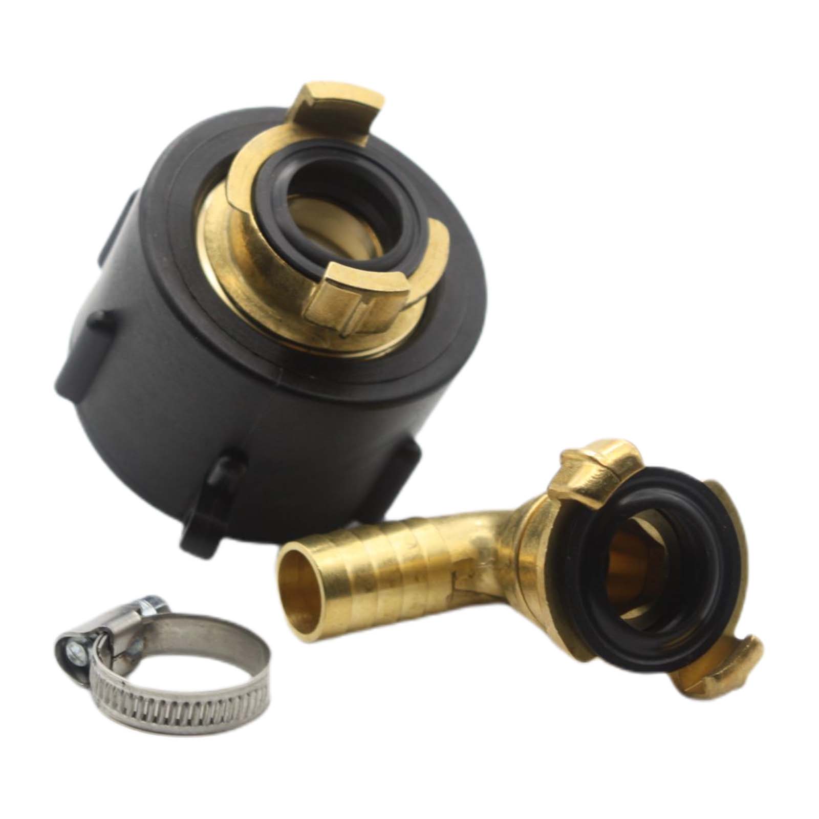 S60 x 6 IBC Adapter auf Schnellanschluss + 90° Kupplung drehbar 3/4" 19mm Container Tank Zubehör (GEKA kompatibel) 