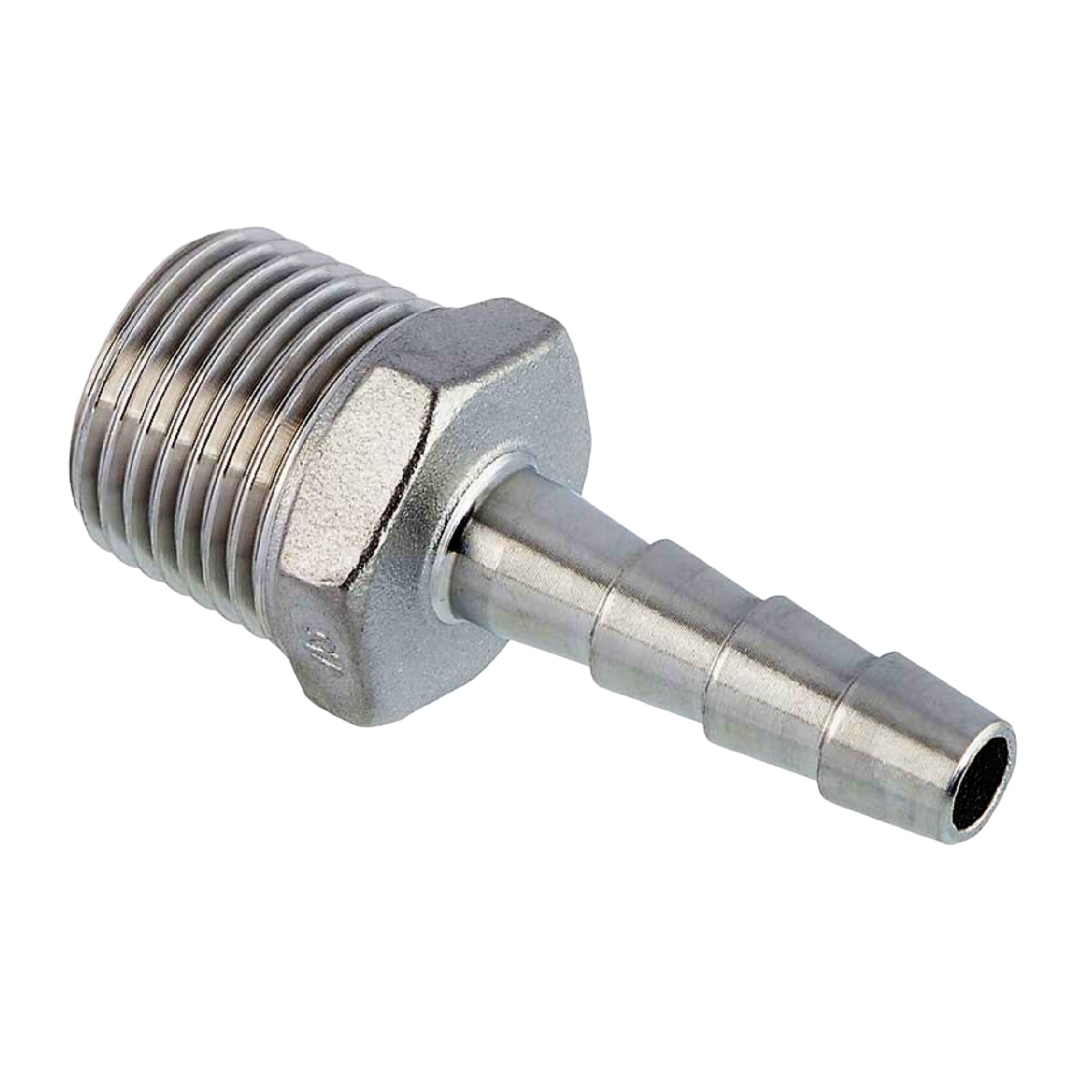 9 mm x 1/2" Zoll Schlauch Tülle Stutzen Außengewinde AG Nippel Edelstahl AISI 316 VA  Fitting - PN 20 bar