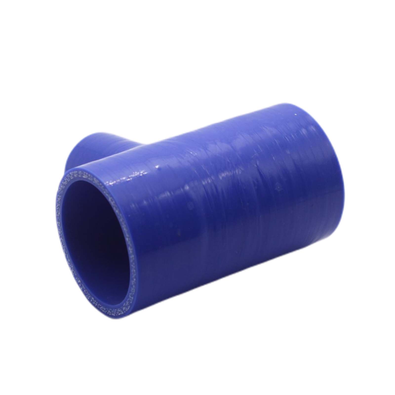 76 x 25 mm Kühlerschlauch T-Stück 90° Grad LLK Silikon Bogen Krümmer Verbinder Tülle Schlauch blau - Korpus 100 mm