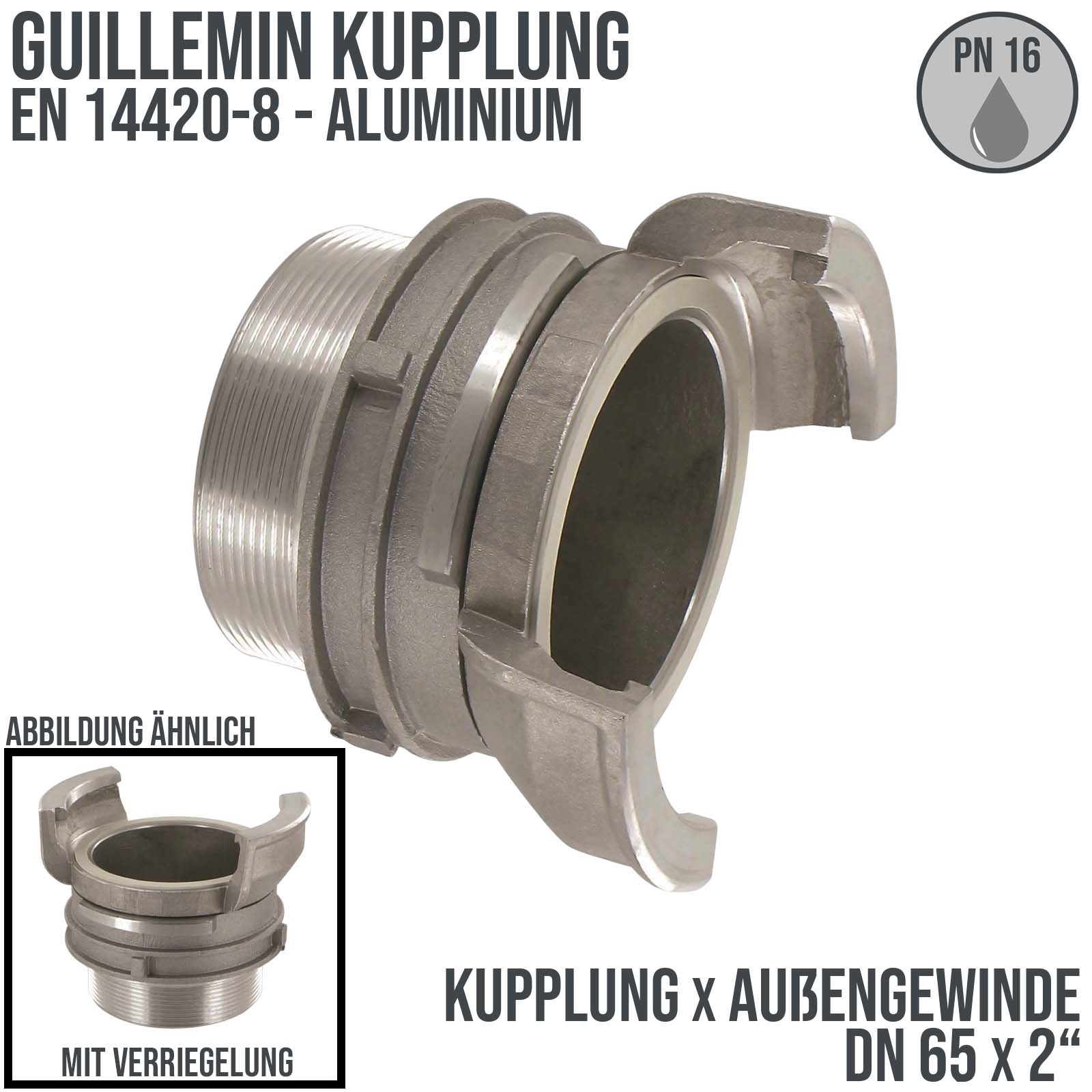 DN 65 Guillemin Kupplung Verriegelung BSPP Außengewinde AG 2" Aluminium - PN 16 bar