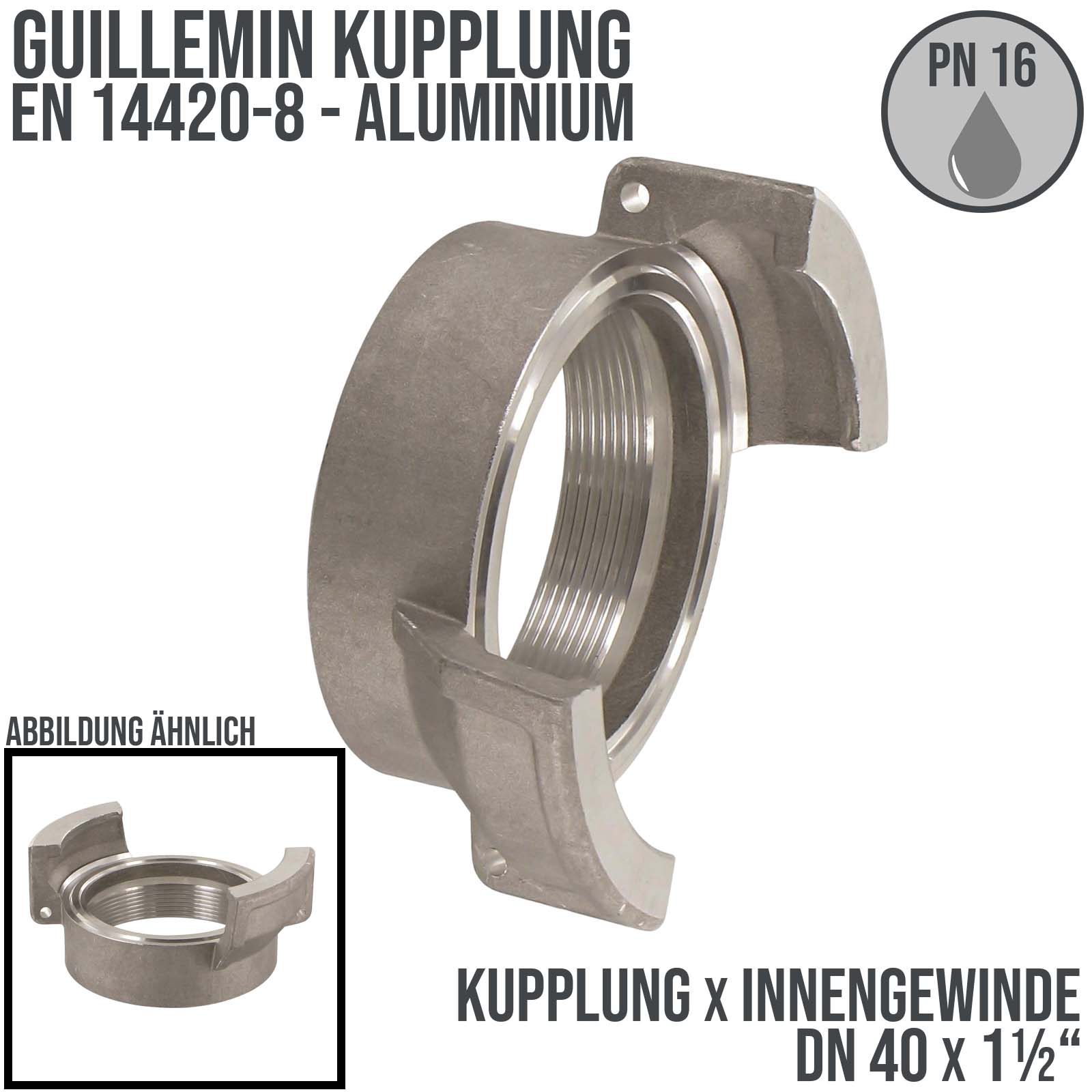 DN 40 Guillemin Kupplung BSPP Innengewinde IG 1 1/2" Aluminium - PN 16 bar