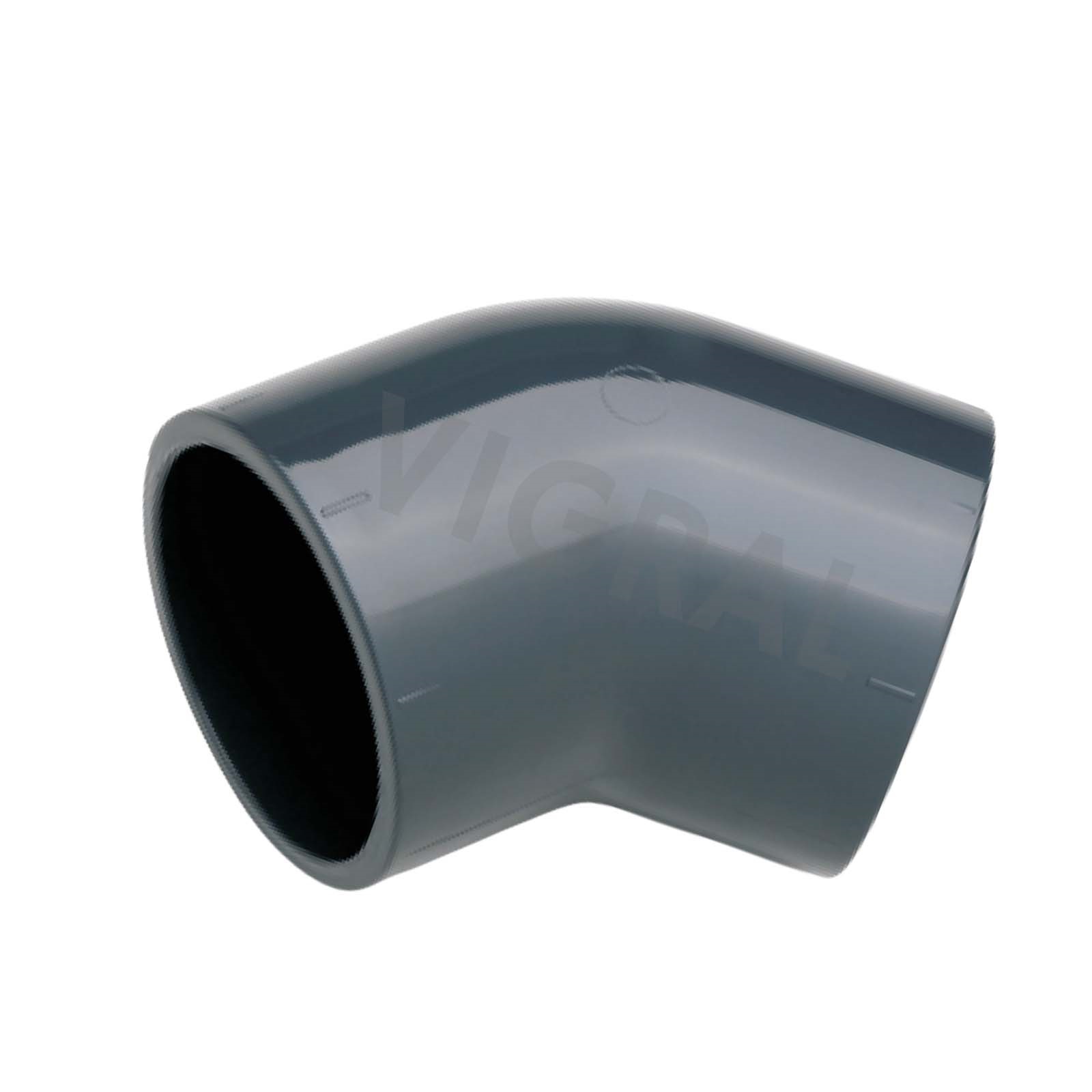 400 mm PVC Klebe Fitting Winkel 45° Muffe Verbinder - PN 10 bar