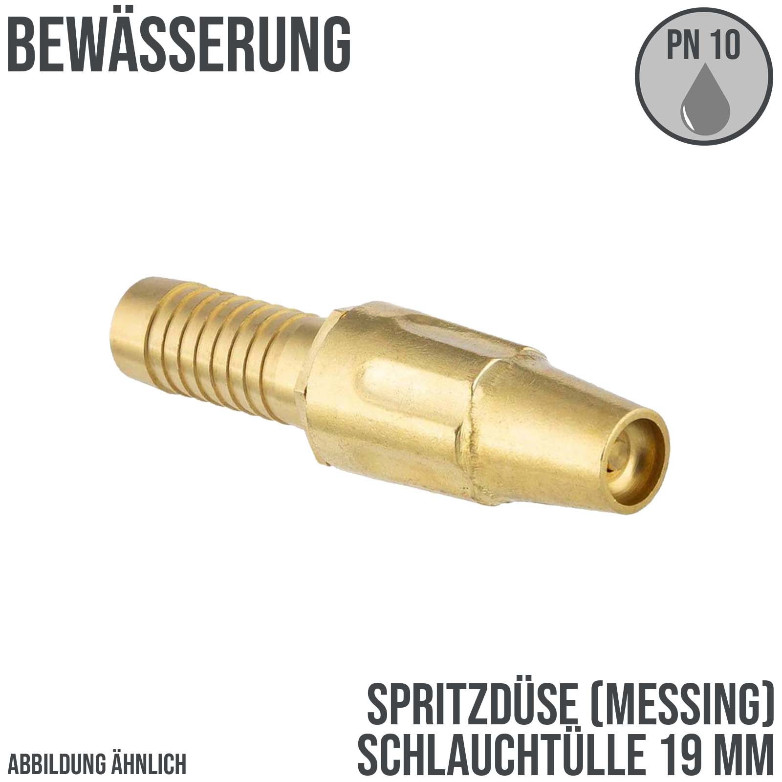 Spritzdüse Wasserspritze 19 mm Schlauchtülle Messing Garten Bewässerung - PN 10 bar