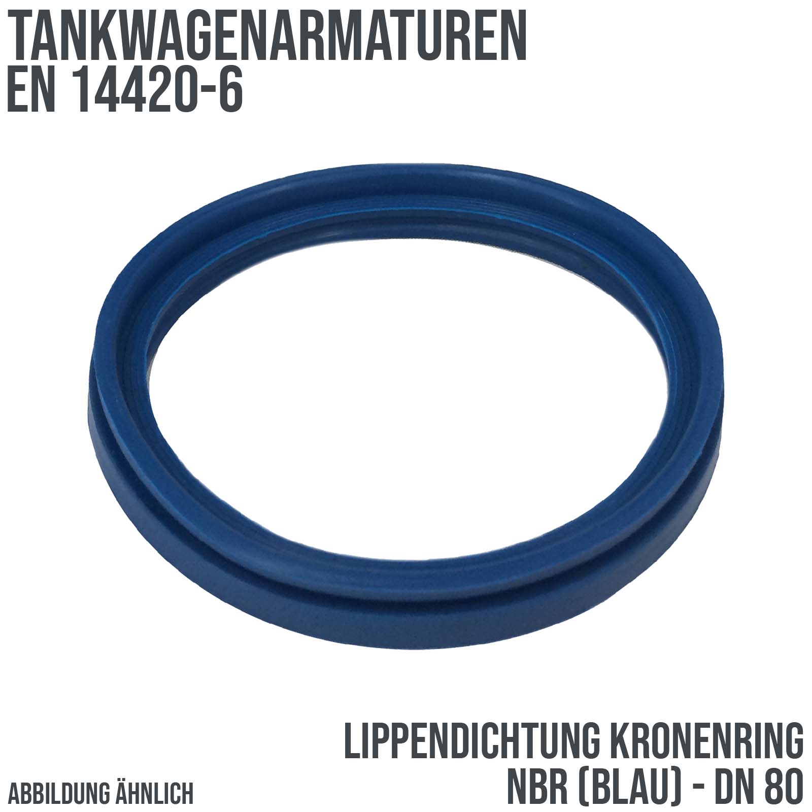DN 80 3" Lippendichtung Tankwagen Kronenring NBR blau