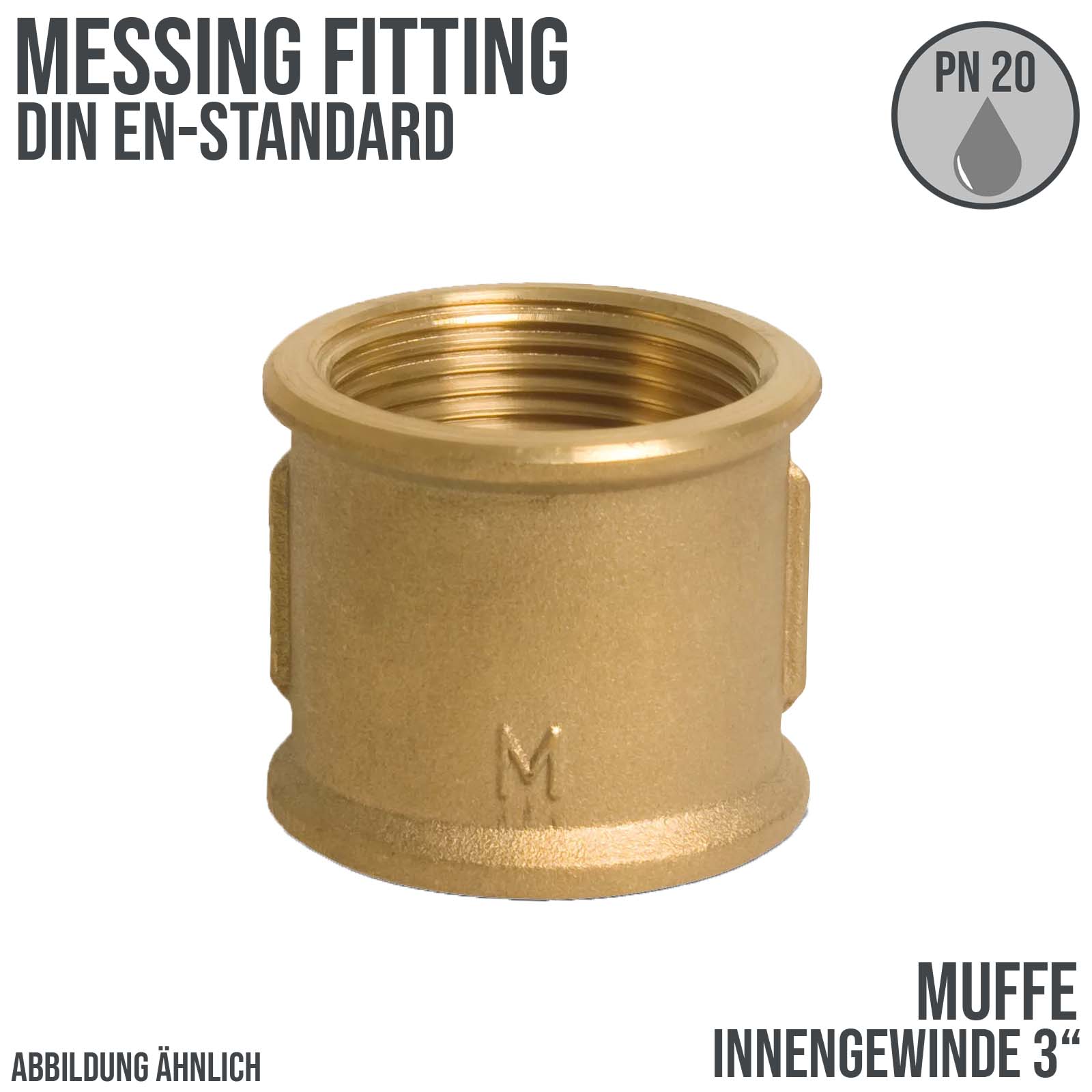 3" Muffe Innen x Innengewinde IG Messing Fittings PN 20 bar