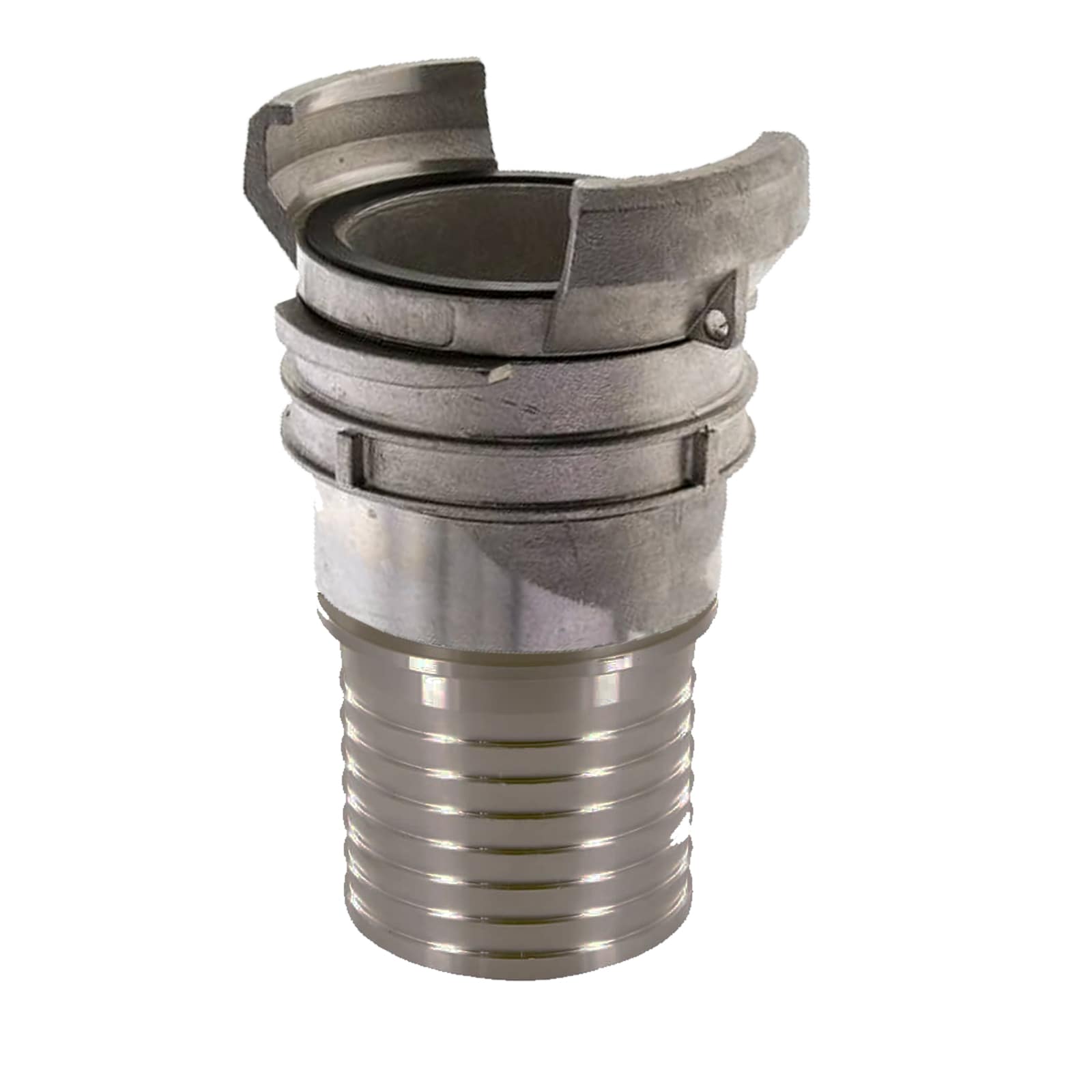 DN 100 Guillemin Kupplung Verriegelung Rillen Stutzen Tülle 110 mm drehbar Sicherungsbund Aluminium - PN 16 bar