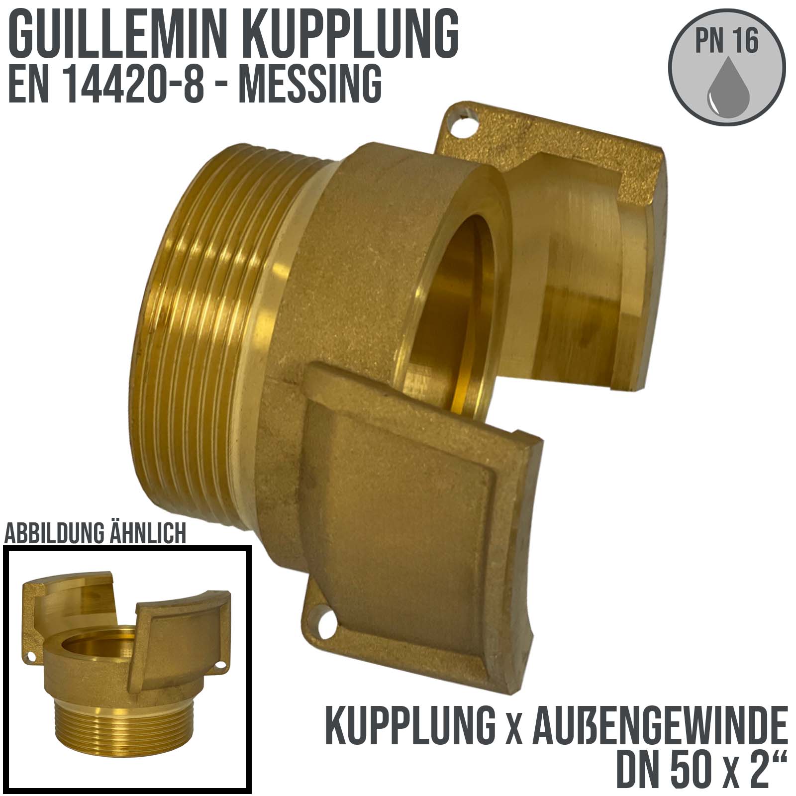 DN 50 Guillemin Kupplung BSPP Außengewinde AG 2" Messing - PN 16 bar