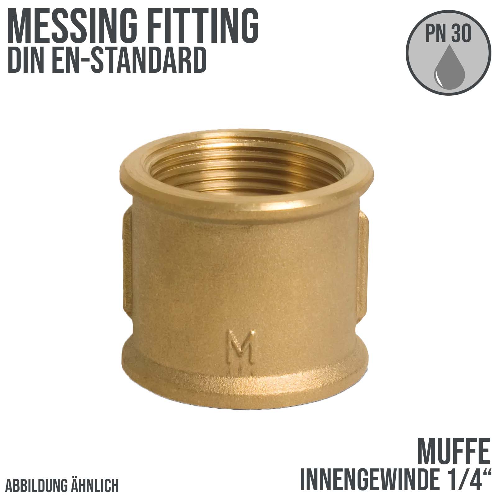 1/4" Muffe Innen x Innengewinde IG Messing Fittings PN 30 bar
