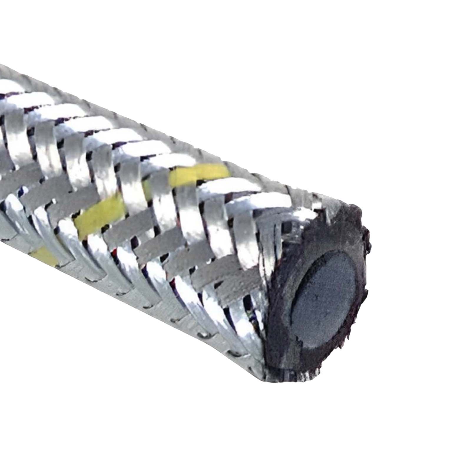 25,0 x 33,0 mm Kraftstoff Silber Benzin Öl Schlauch Stahl Draht Umflechtung NBR - PN 12 bar