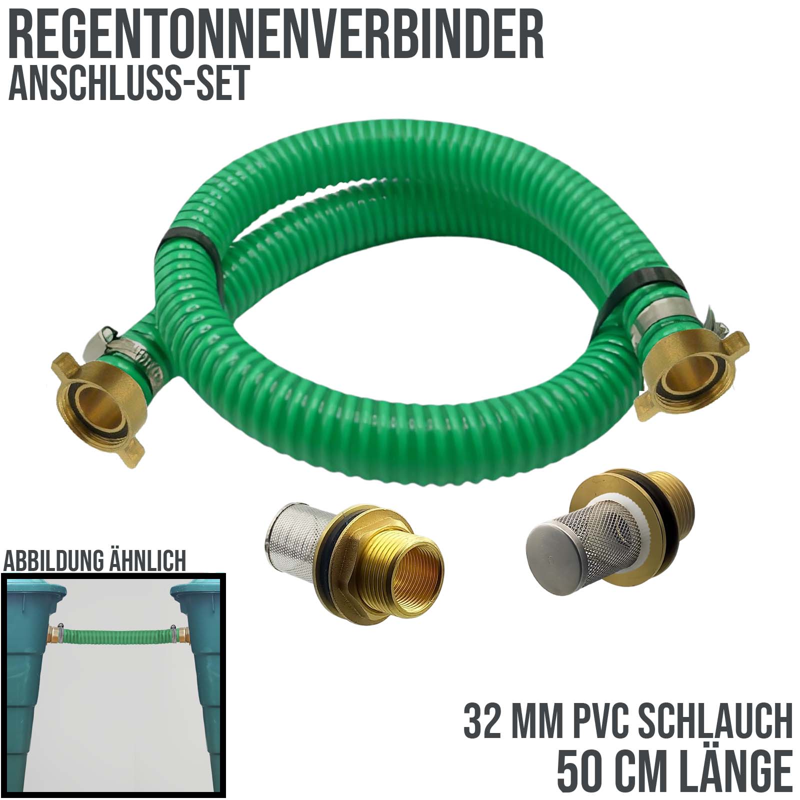 32 mm 1 1/4" Regentonnen Überlauf Fass Wasser Tank Verbinder Kupplung - 1,0 mtr
