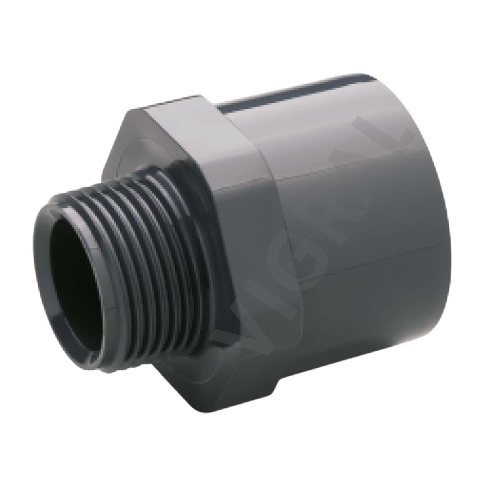63 mm PVC Klebe Fitting Übergangsnippel Sechs-/Achtkant 63/75 mm x 2" Muffe Verbinder - PN 10 bar